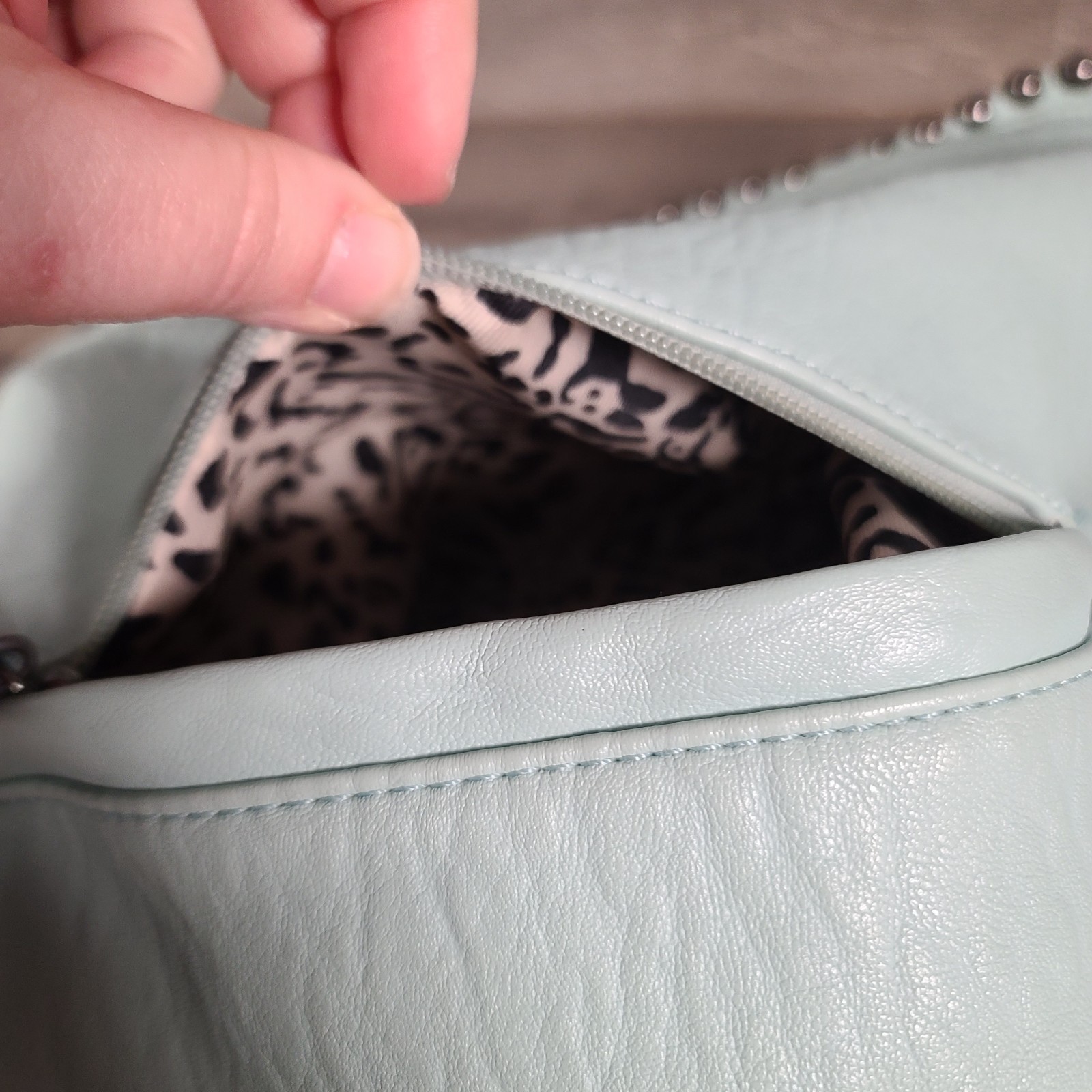 Jessica Simpson Mint Green Bag Shoulder Straps Large With Silver Studs