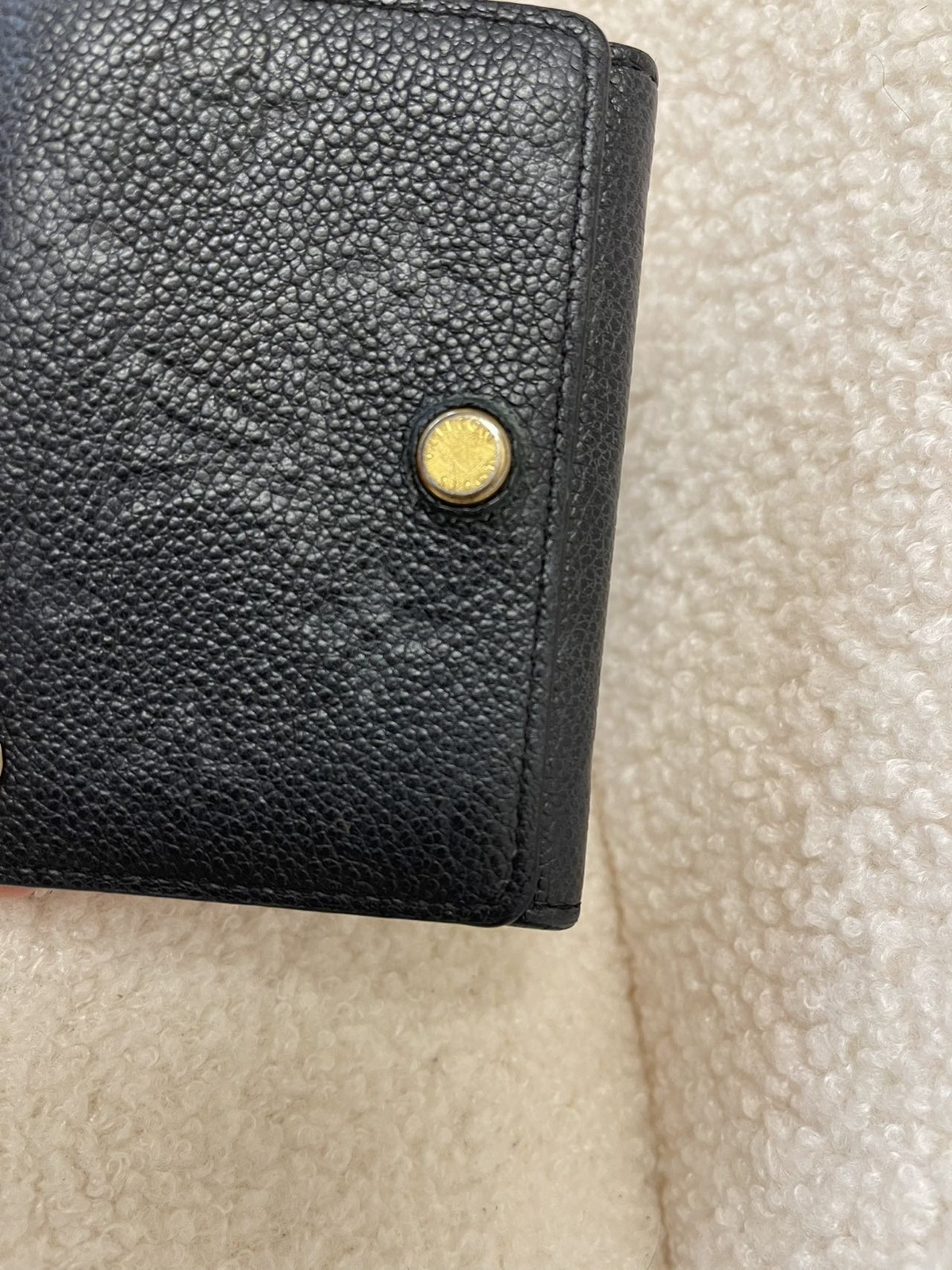 Louis Vuitton Monogram Empreinte Normal Size Black Leather Card Holder Duty Paid