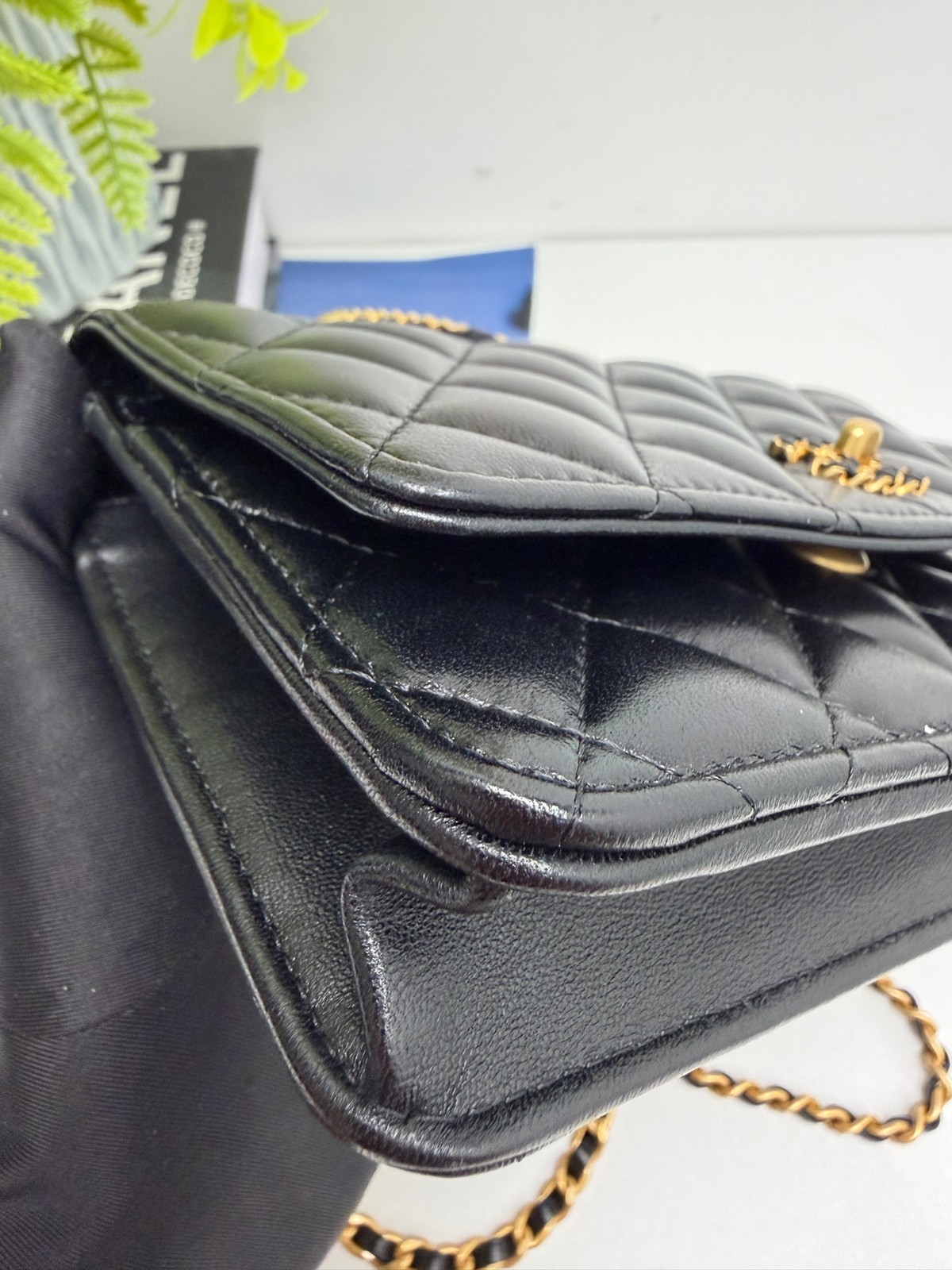 Chanel 24C Handle WOC Standard Black Lambskin Crossbody Handheld Duty Paid