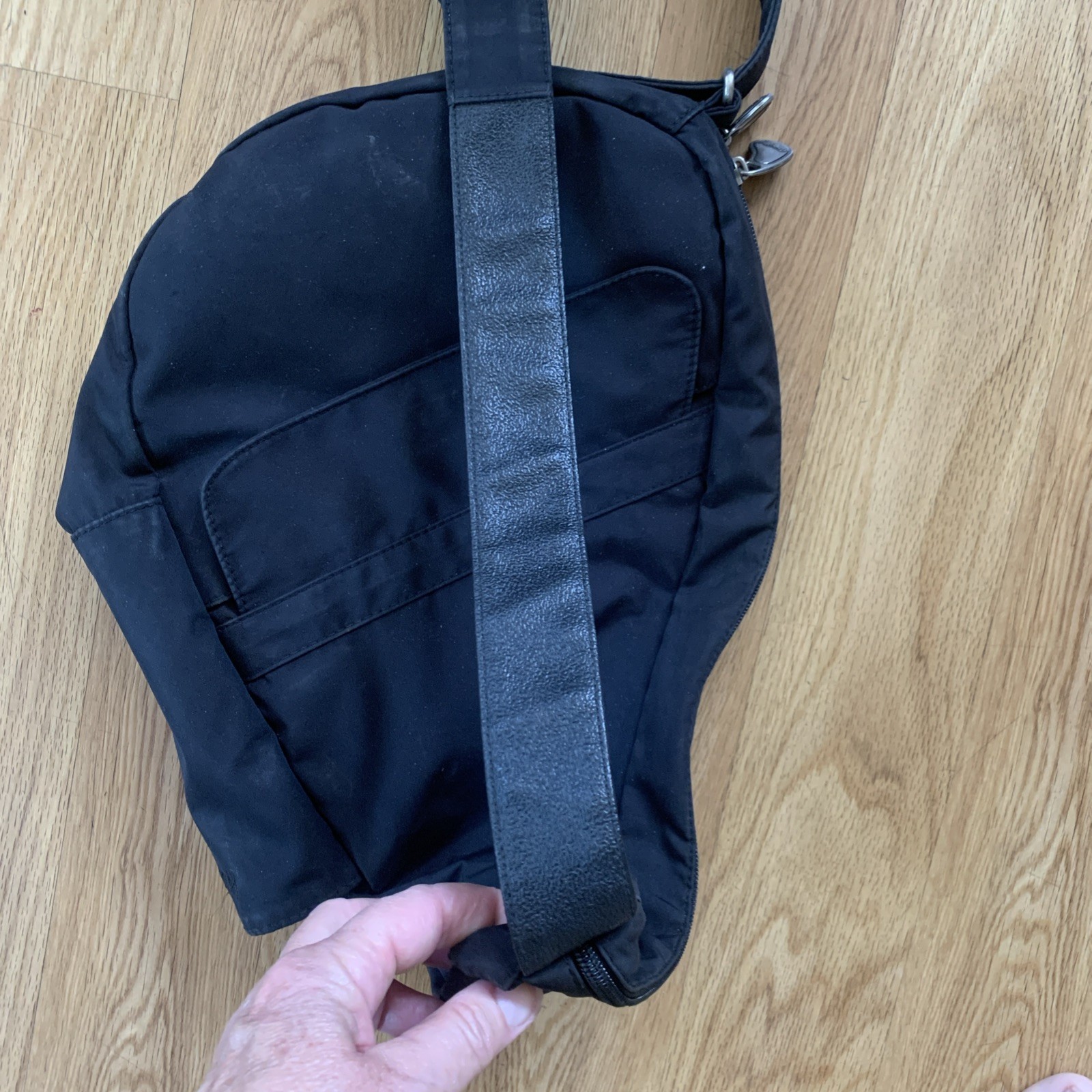 AmeriBag Small Healthy Back Bag Sling Black Nylon Made USA 17x9x6