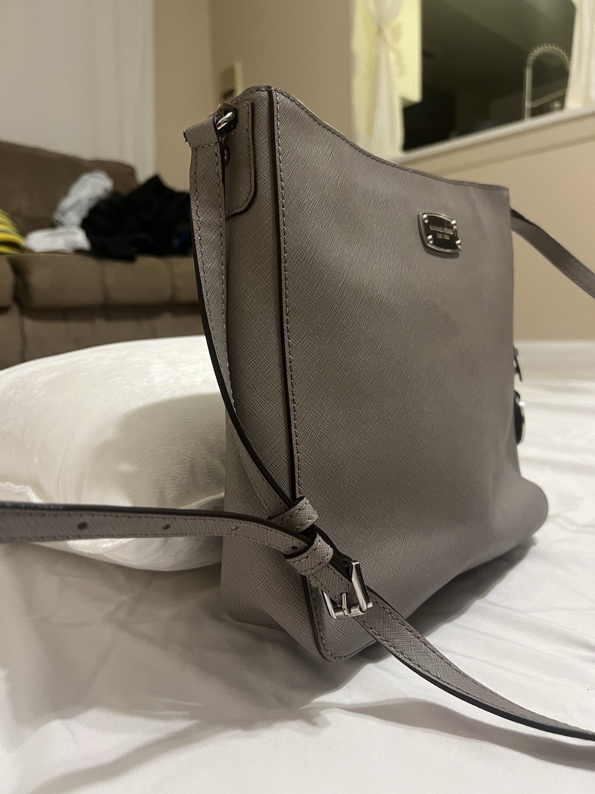Michael Kors Rayne Satchel Leather Crossbody Bag With Silver-toned Hard