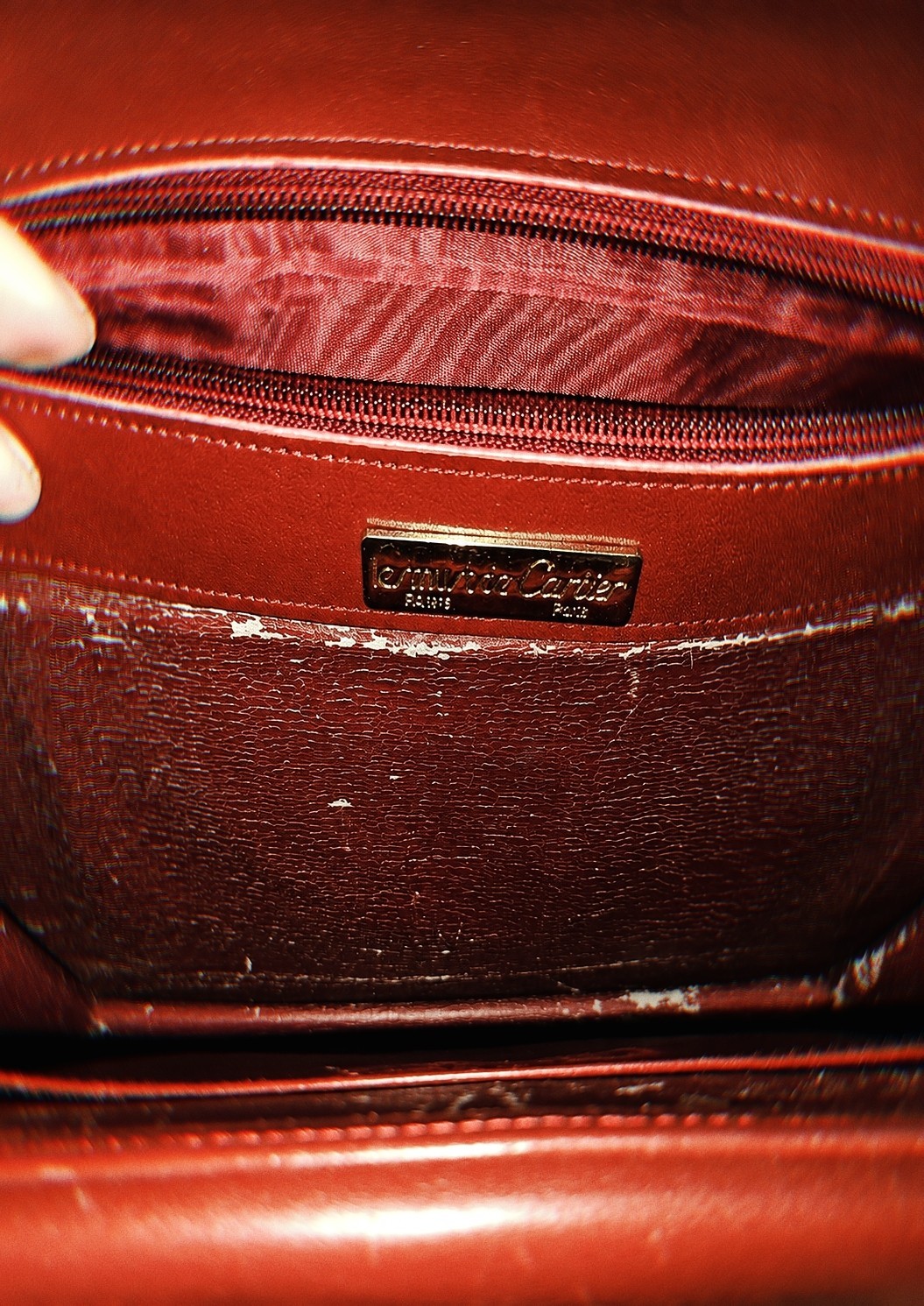 ⭐RARE Vintage Must de Cartier Bordeaux Leather Messenger Shoulder Portfolio Bag