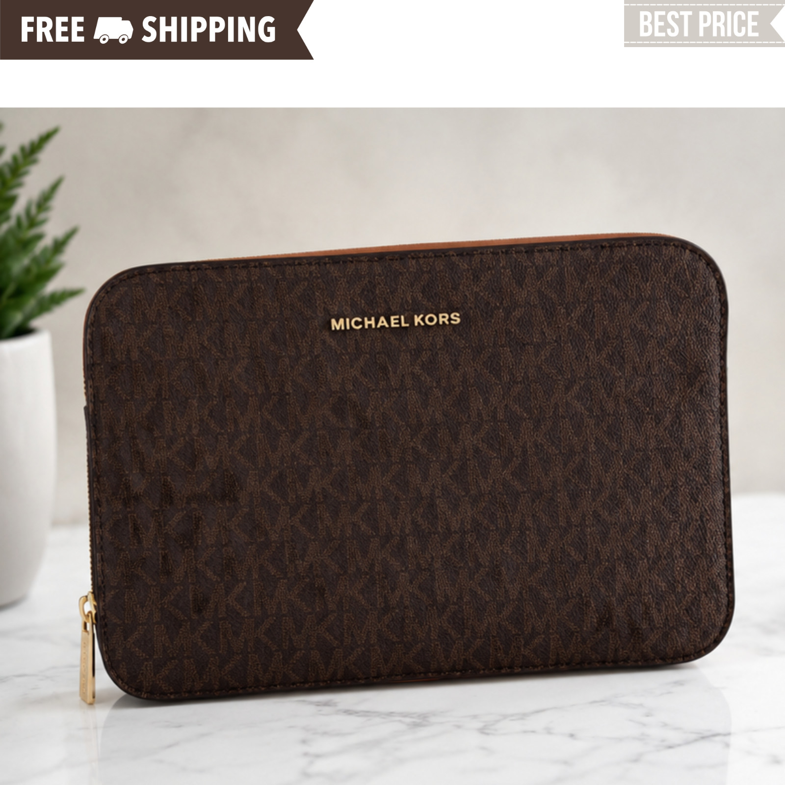 Michael Kors Jet Set Item East West Shoulder Crossbody Bag MK Brown