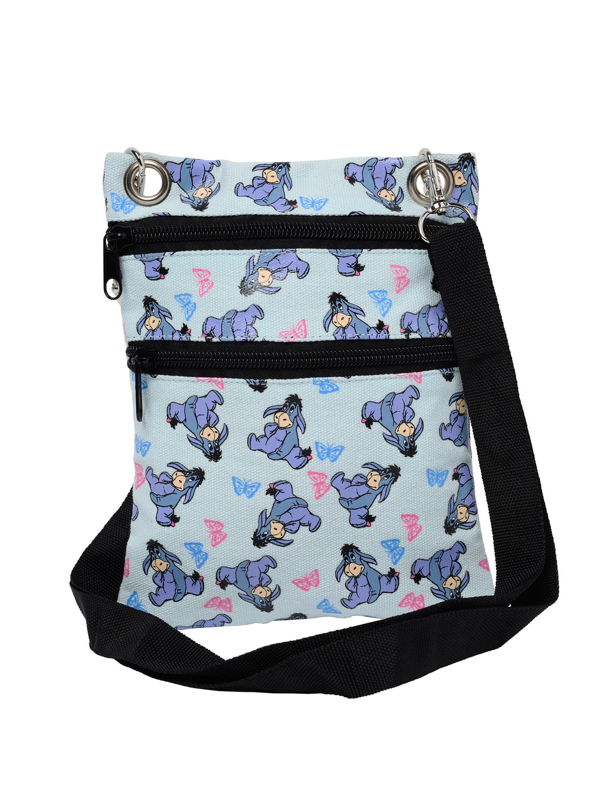 Disney Women’s Eeyore Crossbody Passport Bag Travel Purse Winnie the Pooh Blue