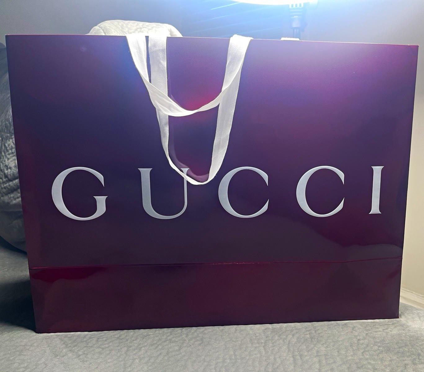 Gucci GG Logo Web Stripe Crossbody Bag Zip Closure Adjustable Detachable Strap