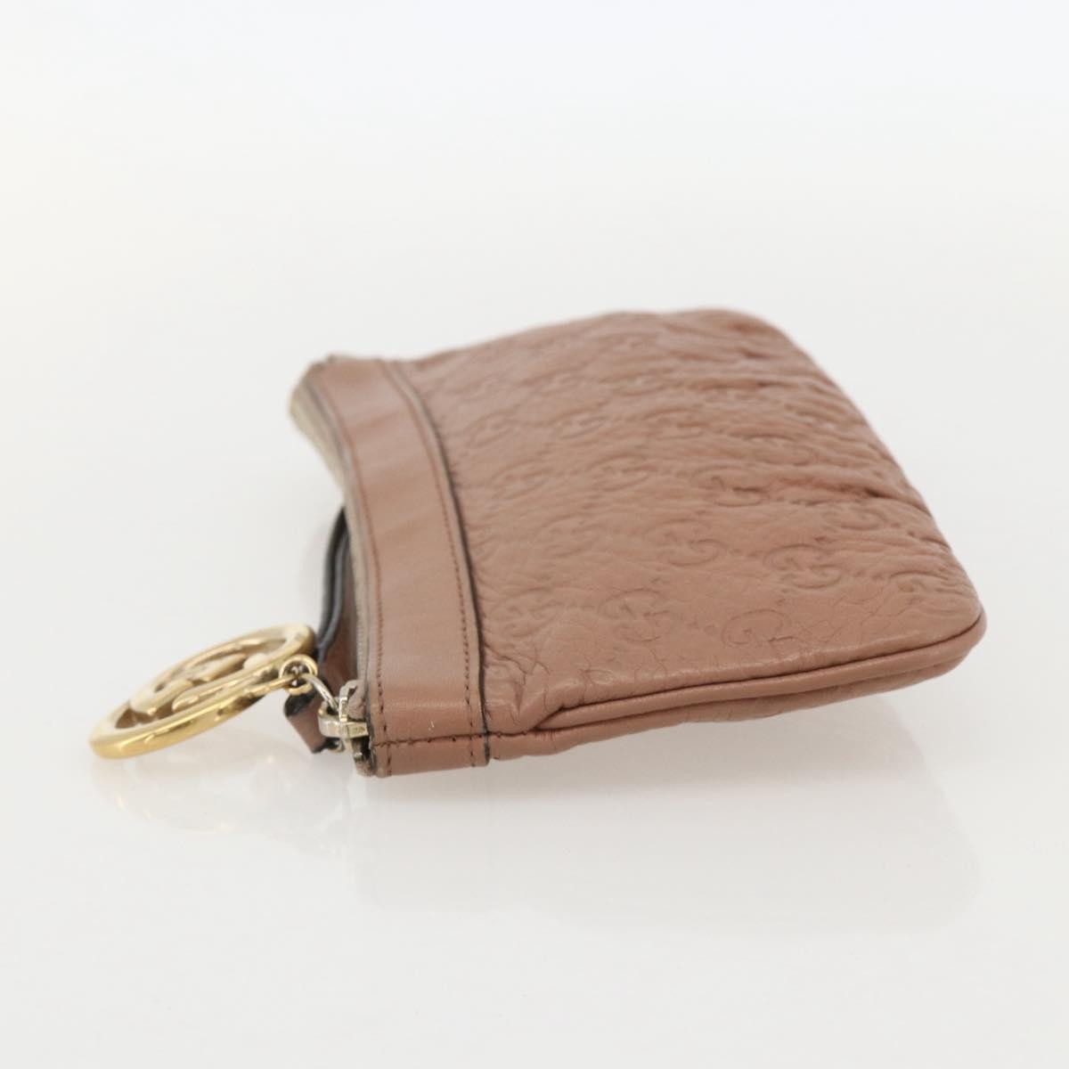 GUCCI GG Canvas Guccissima Pouch Leather Pink Gold 212203 Auth ka3934