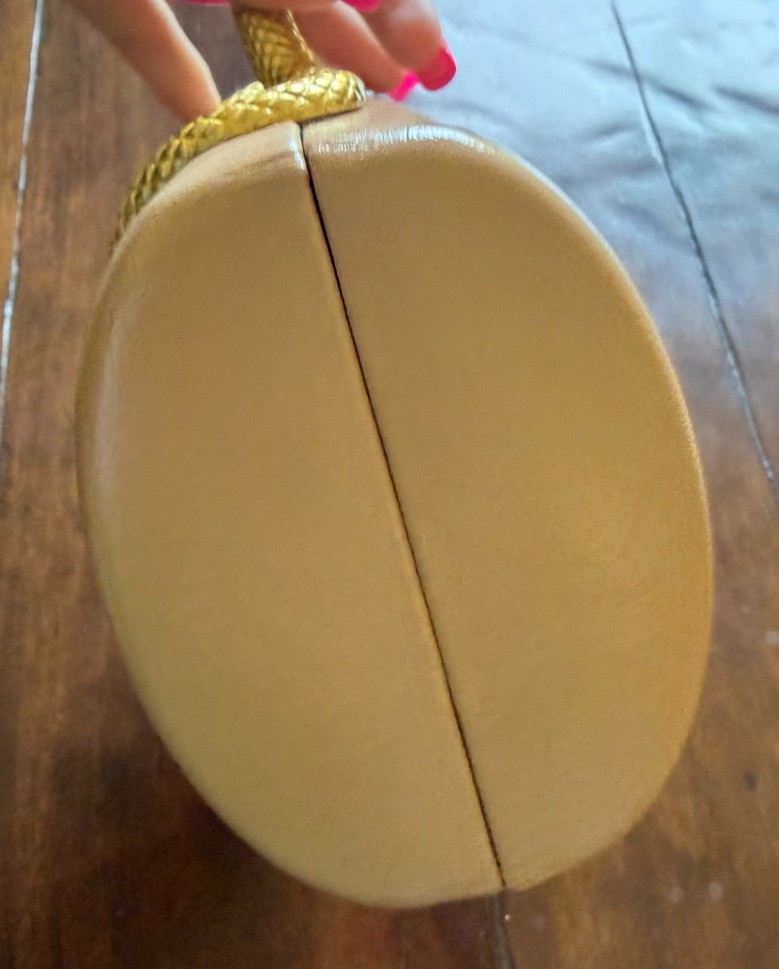 Snake handle clutch shoulder tab brown bag handbag with gold tone chain strap