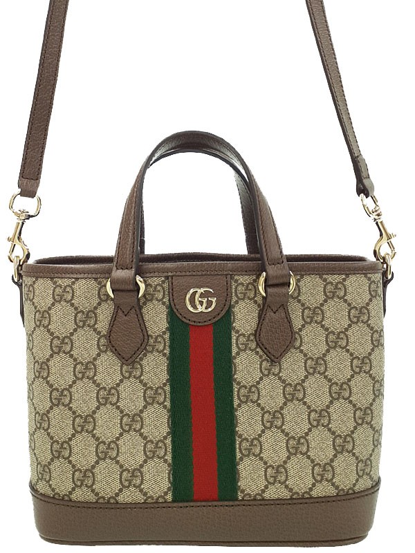 Gucci Ophidia Small Tote Bag 836848 GG Supreme Canvas Dark Brown Women’s #TB2592