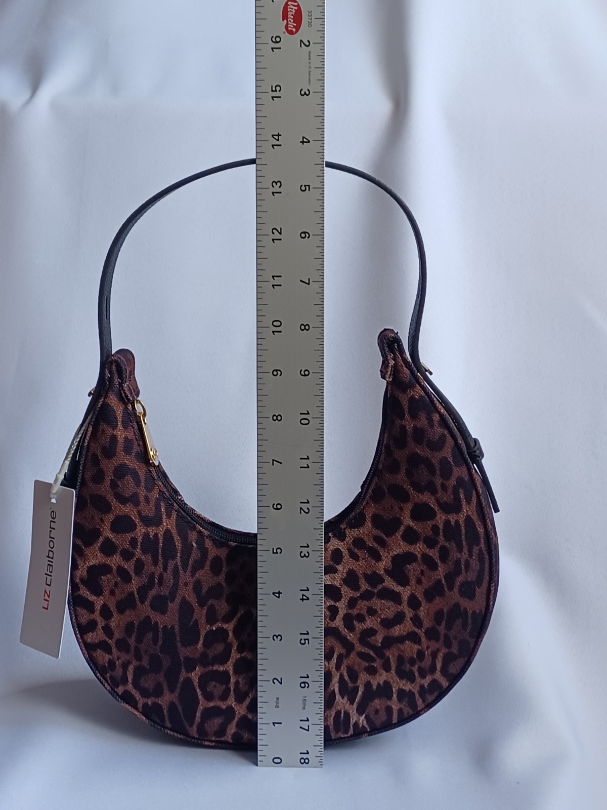 Liz Claiborne Leopard Animal Print Crescent Shoulder Bag