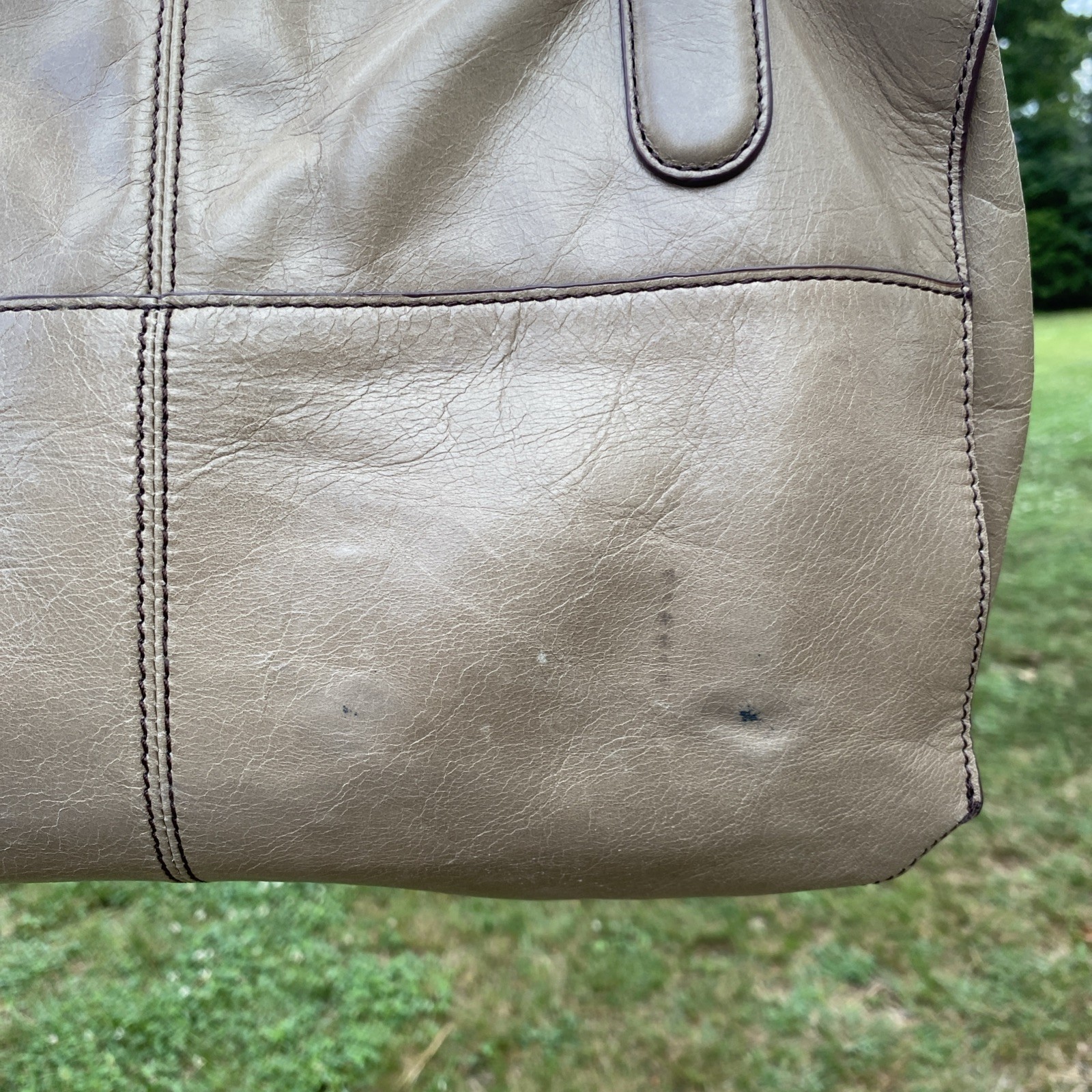 HOBO INTERNATIONAL Leather Shoulder Bag Gray Bone Color Smoke Free Home @@@@@@@@