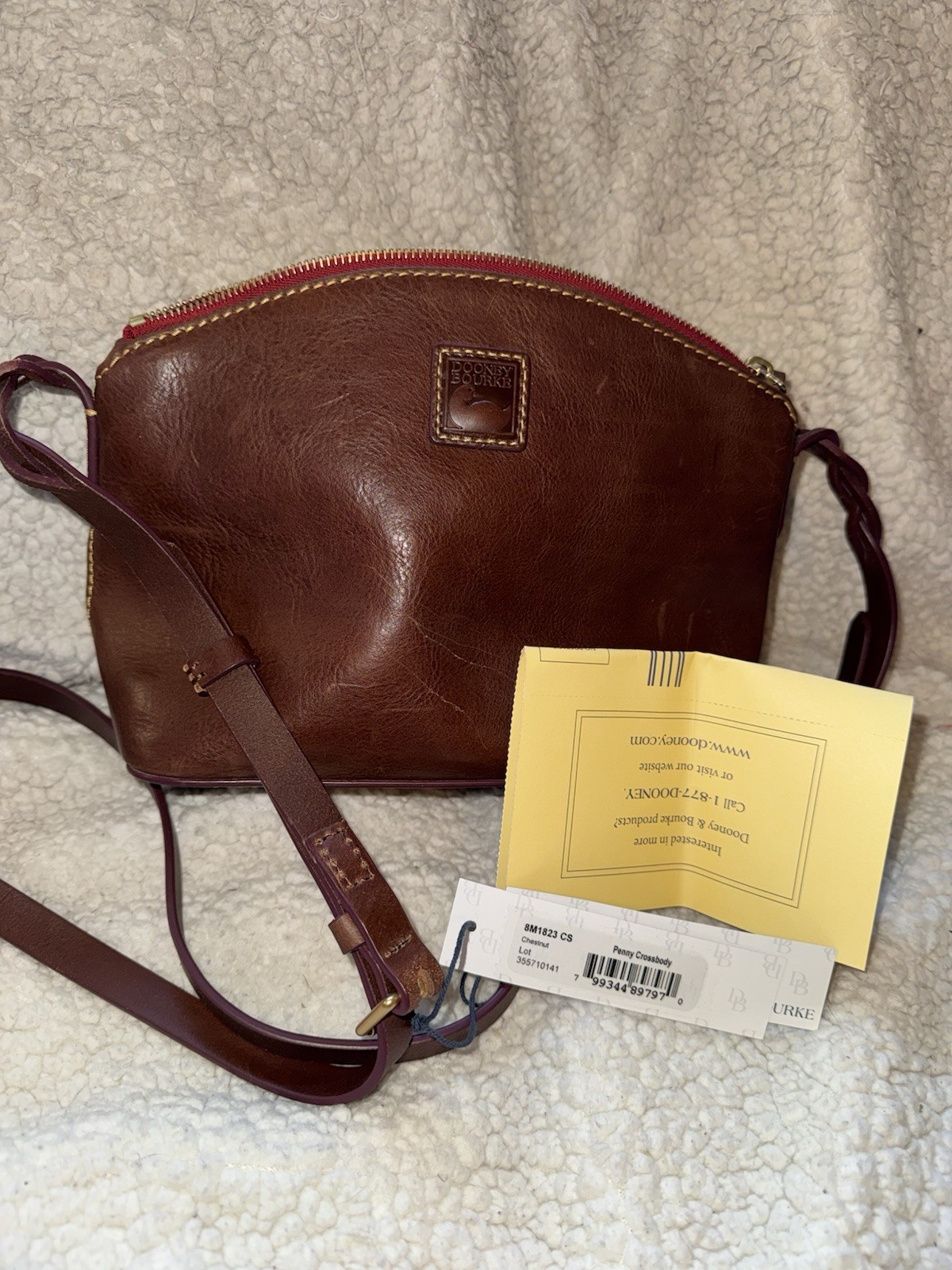 Dooney & Bourke Penny Florentine Crossbody W/Braided Strap, Chestnut