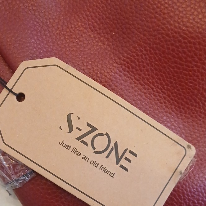 S-ZONE Red Pebbled Satchel Top Handle Zip Bag w/ Detachable Strap, Pockets