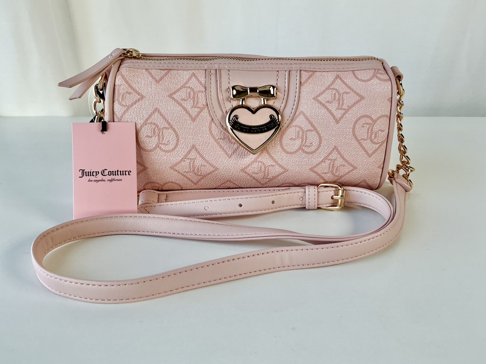 Juicy Couture Precious Moments Pink Clay Purse Shoulder Crossbody Bag NWT.