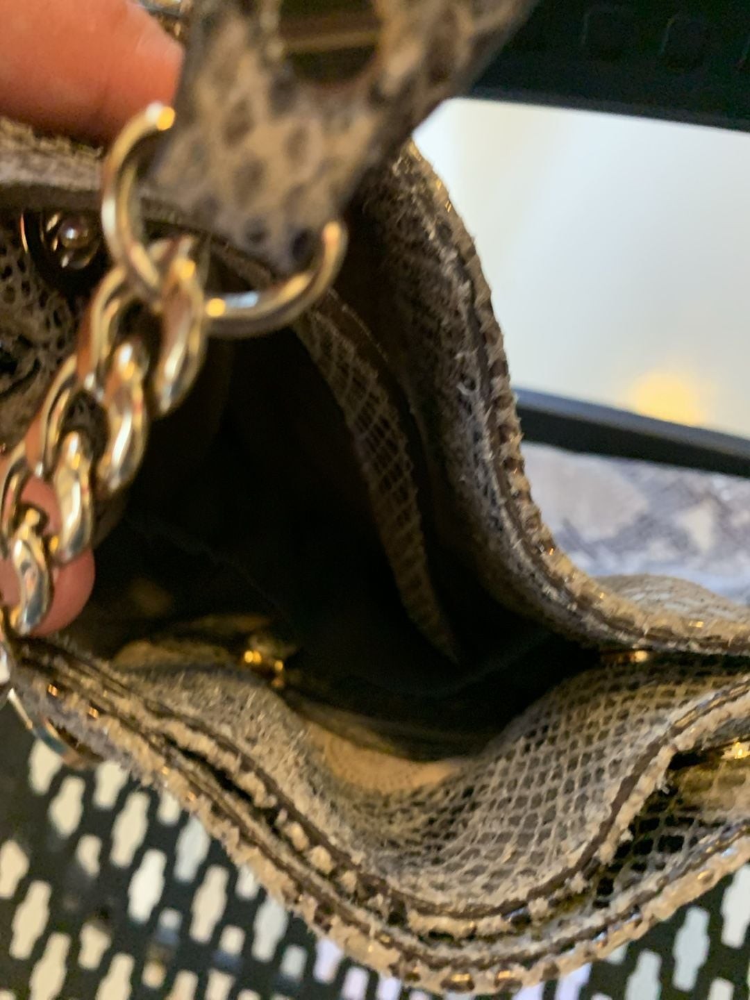 Michael Kors Jet Set Chain Python Snakeskin Embossed Shoulder Tote