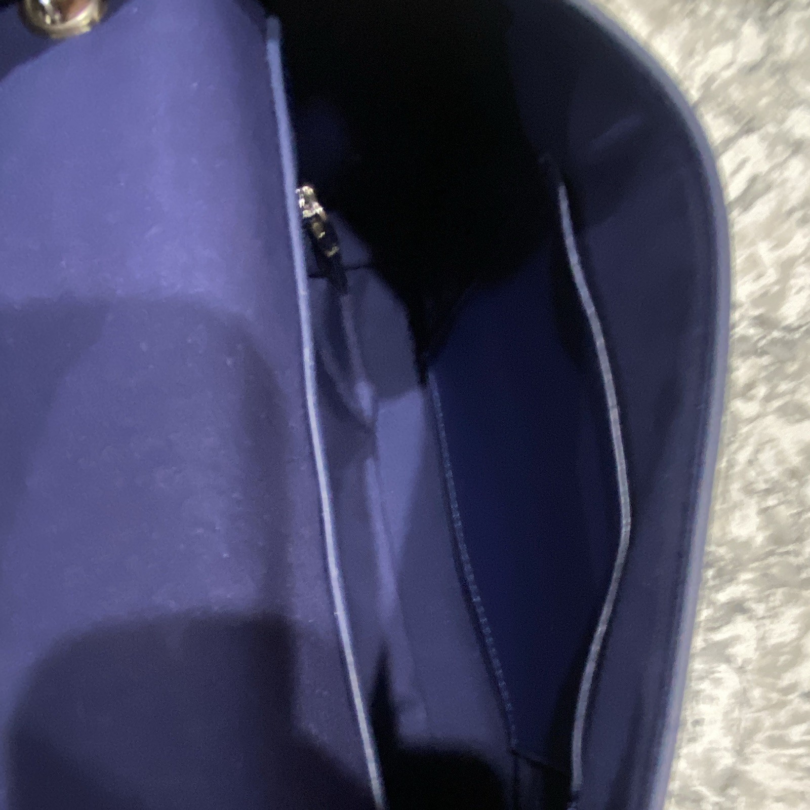 Women’s Blue Flap Shoulder Bag Magnetic Closure Detachable Silver Chain Tassel