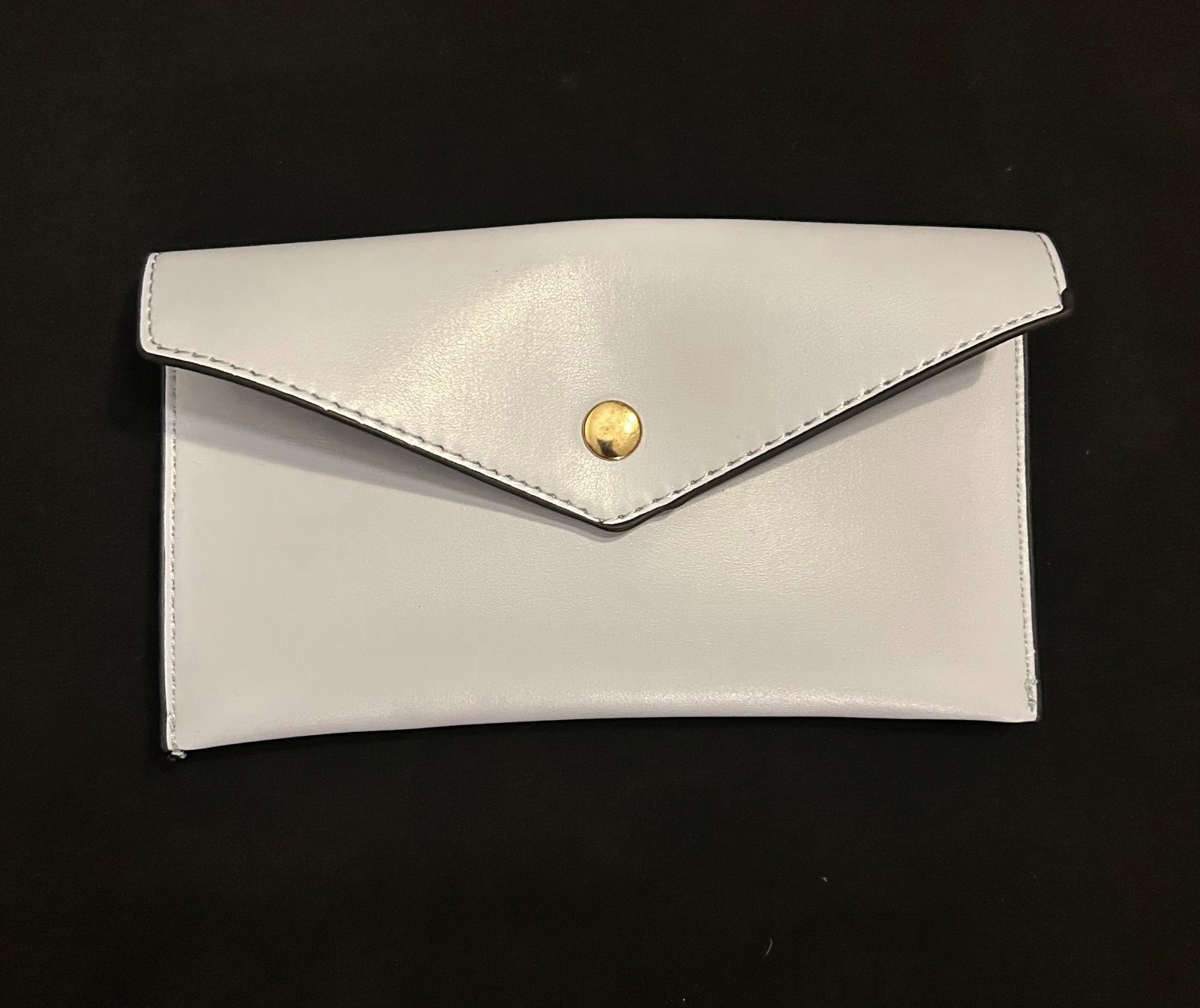 Stylish Light Blue Clutch Purse – Faux Leather – Button Closure – 4 x 7 1/4 in