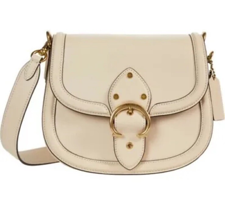 Coach Beat Saddle Leather Brass/ivory Crossbody Gold Hardware Bag Brand New