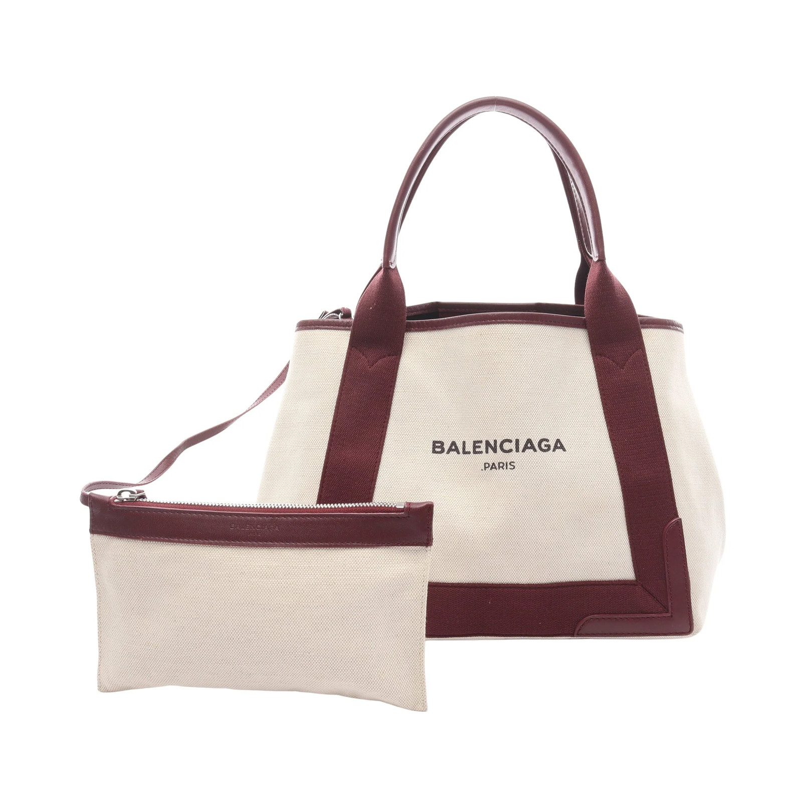 Balenciaga NAVY CABAS S Cabas Tote Bag Bordeaux Leather #RCB2194