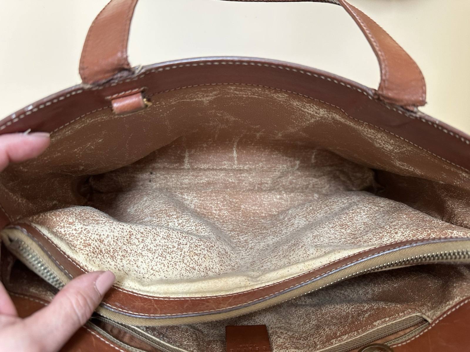 Celine Macadam Tote Bag Vintage Brown PVC Leather Italy MC97/2 Authentic