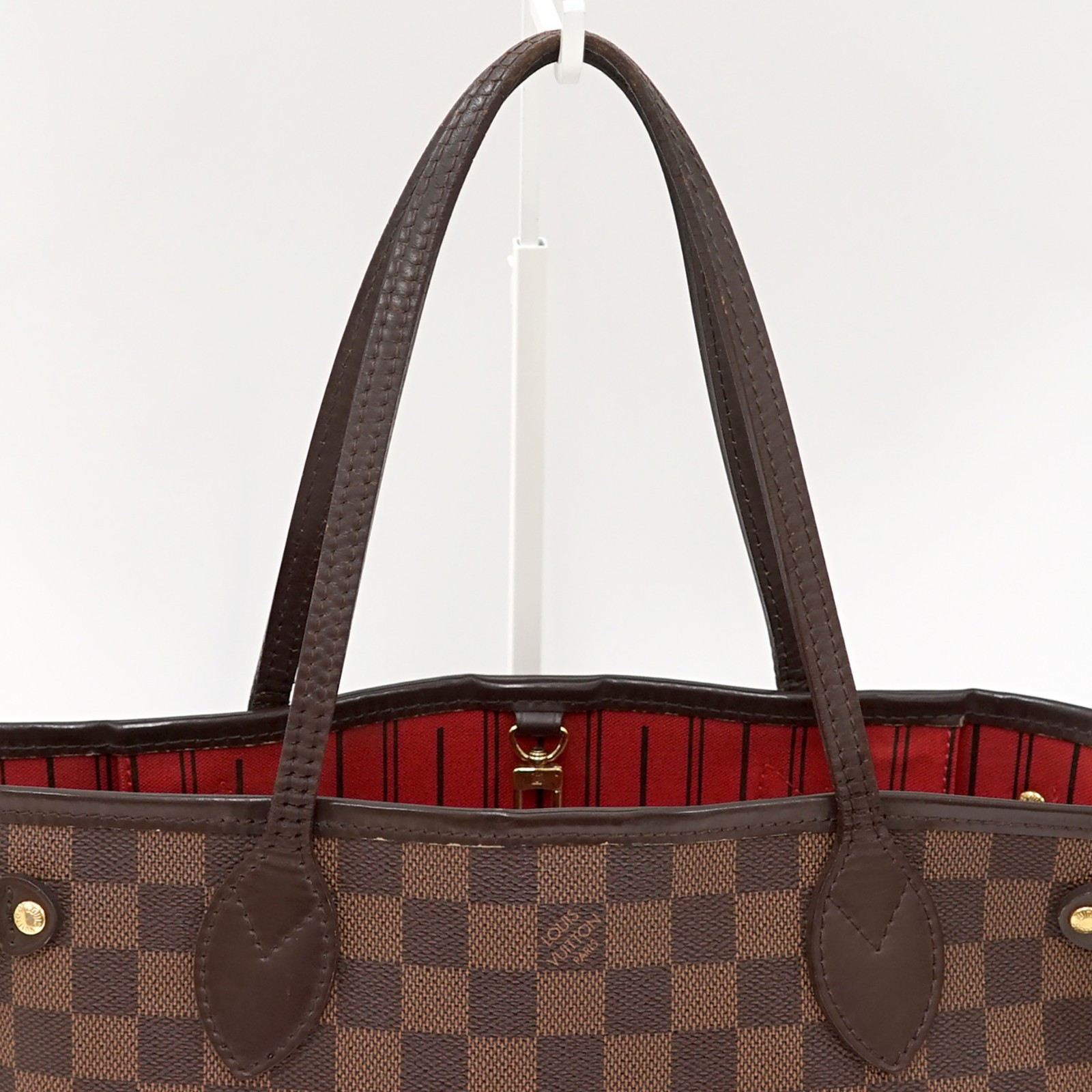 LOUIS VUITTON Neverfull PM Shoulder Tote Bag Damier Leather Brown N51109 VI0131