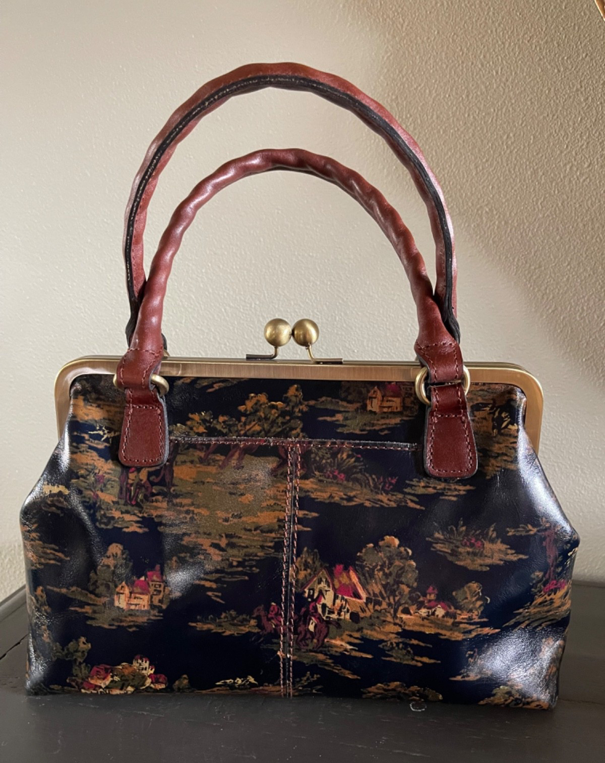 Patricia Nash Kiss Lock Large Frame Cross Body Satchel Purse Kent Countryside EU