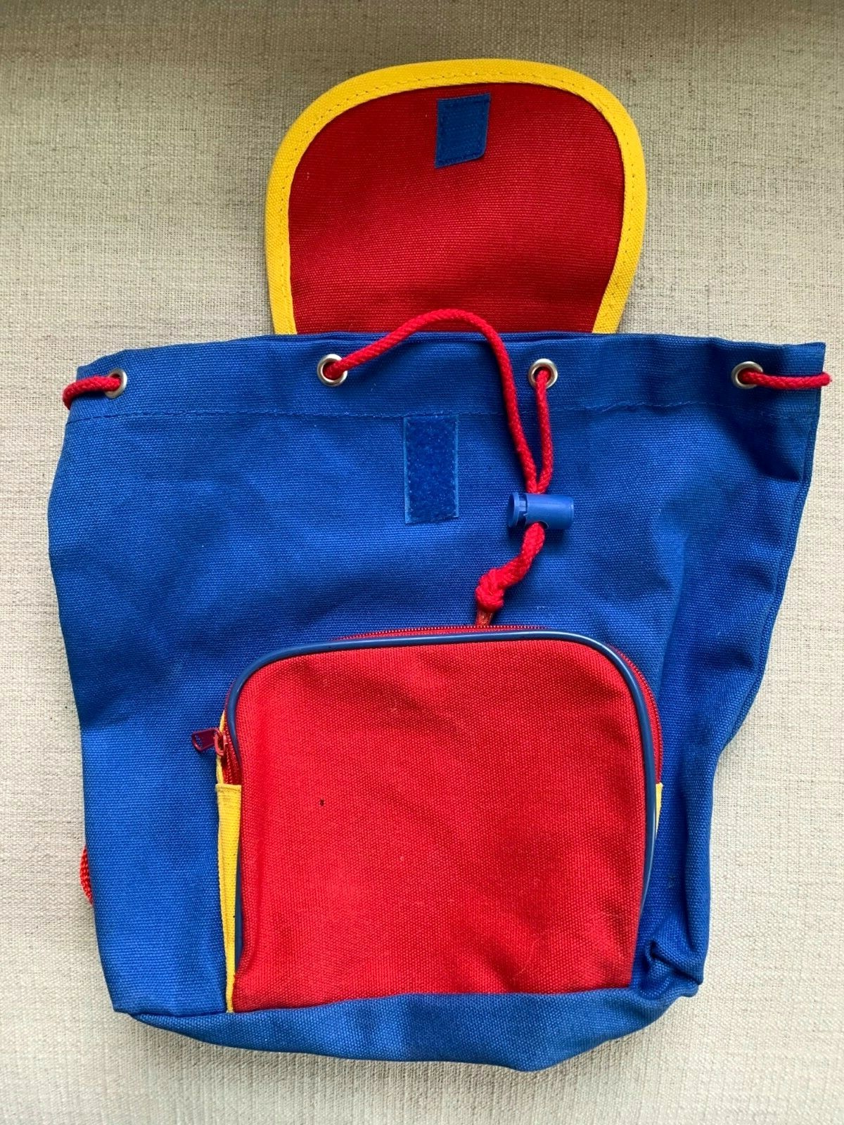 BACK PACK CHILD ZIPPER POCKET IN FRONT COLORFUL 11″ WIDE 10.5″ HEIGHT