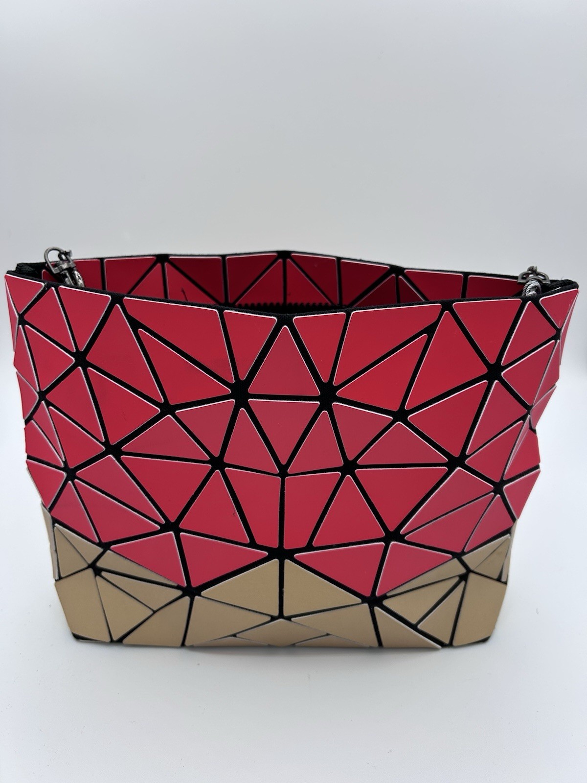 Patrizia Luca Women’s Matte Red/Gold Triangle Geometric Purse Crossbody NWT