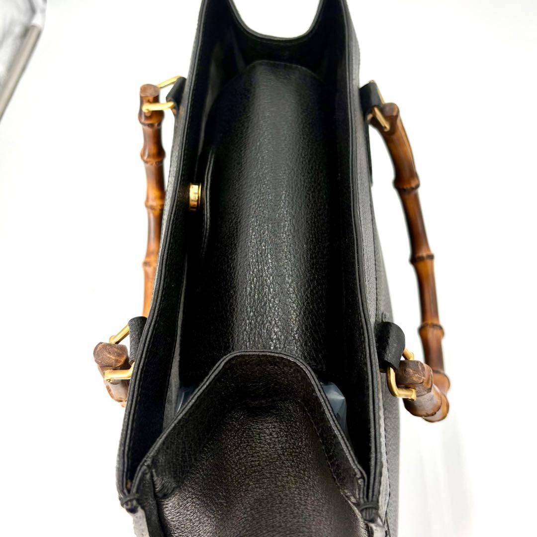 Excellent condition GUCCI Diana bamboo tote bag leather A4 black From Japan