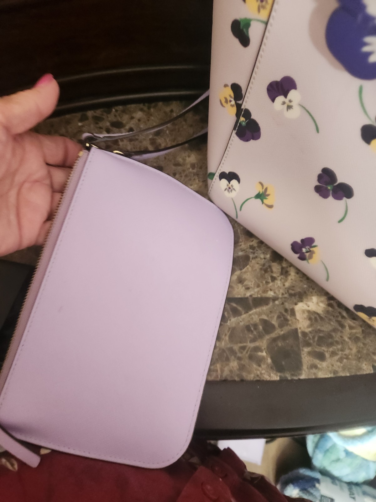 Kate Spade New York Pansy Tote & Matching Wallet + M skeup Bag & Card Wallet