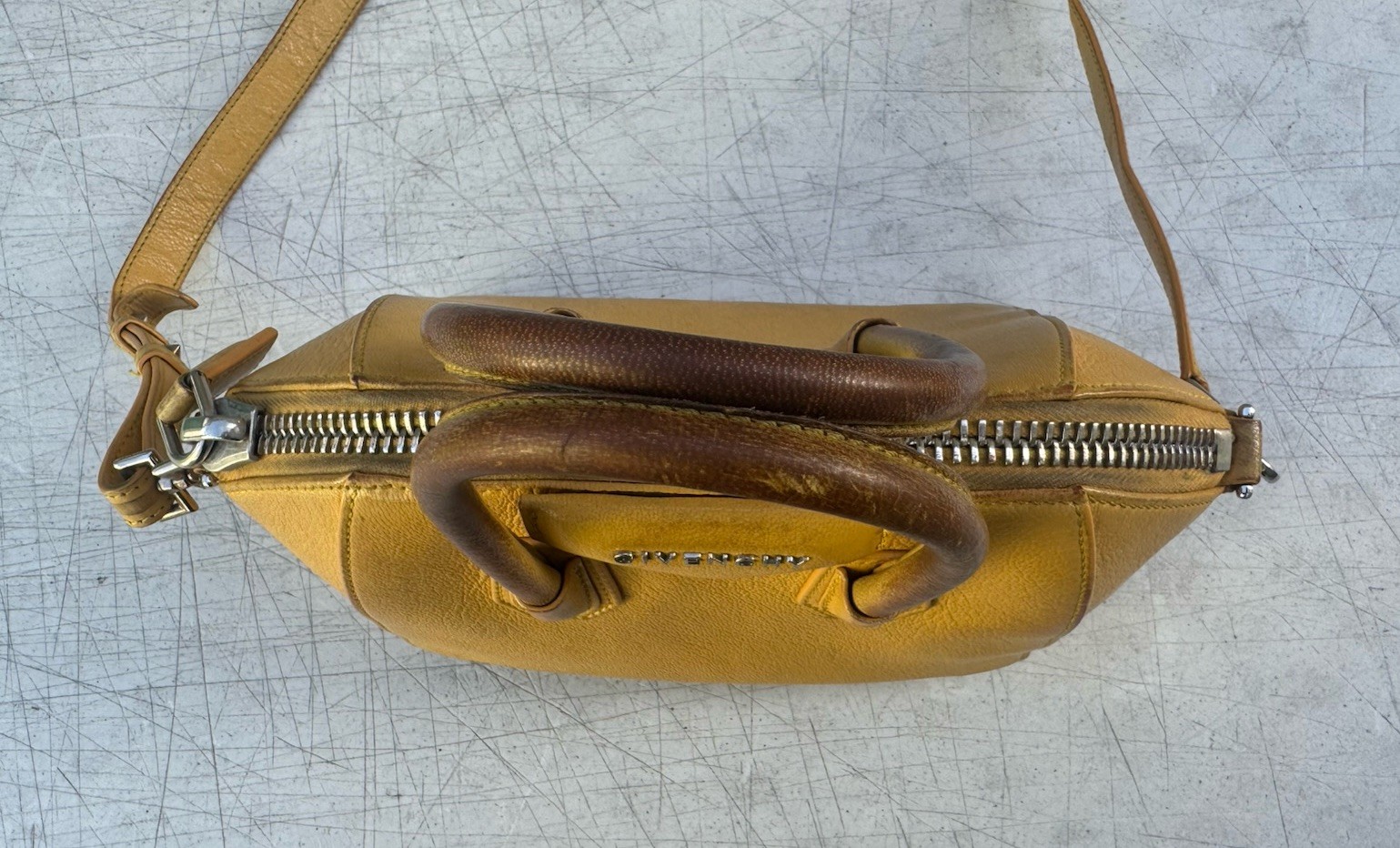GIVENCHY Antigona Hand Bag 2WAY Shoulder Bag Hand Bag leather Yellow Women USED