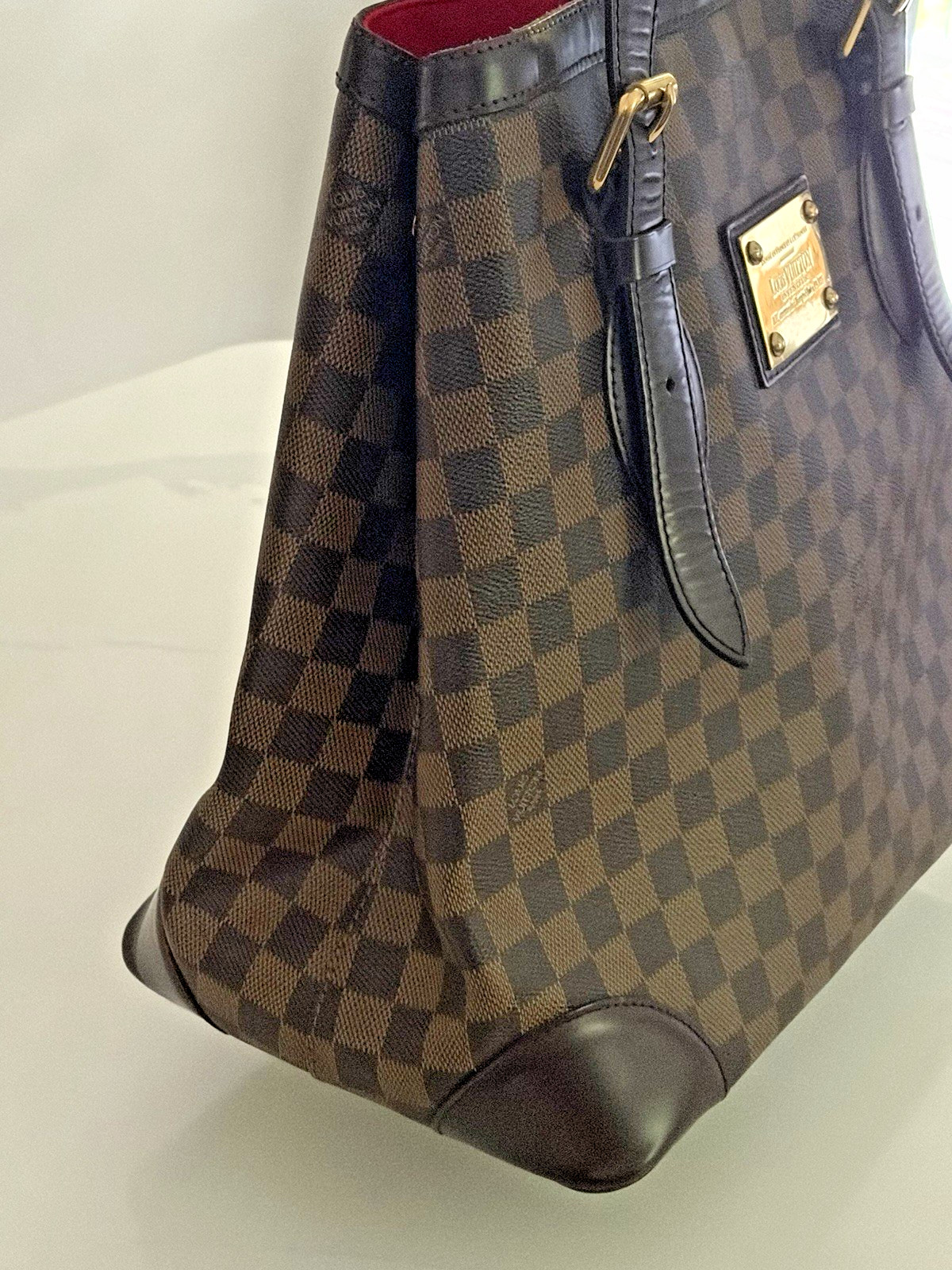 100% Authentic Louis Vuitton Damier Ebene Hampstead GM Shoulder Bag EXCELLENT
