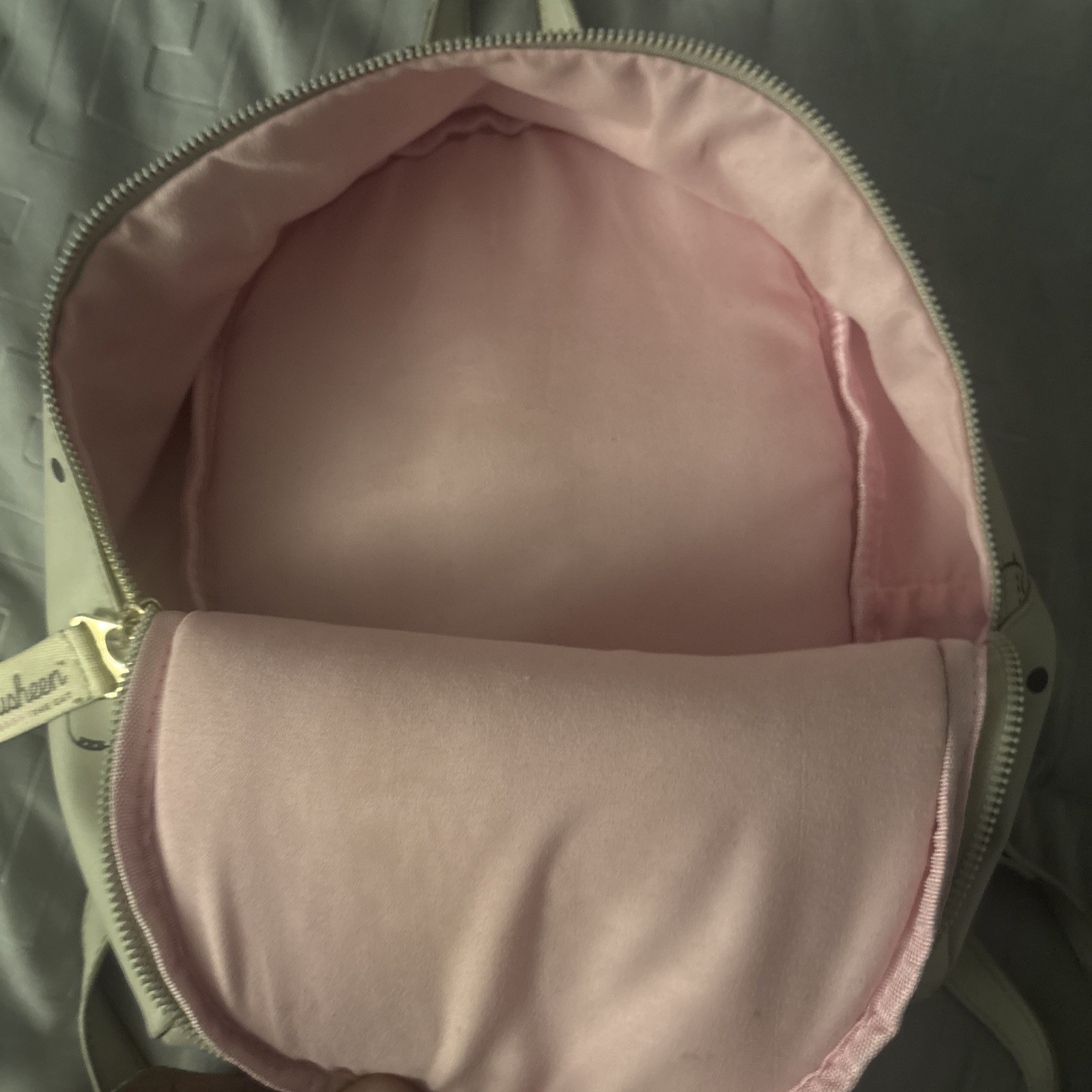 Pusheen the Cat Mini Backpack Cream Polka Dot Faux Leather 2022 Gold Hardware