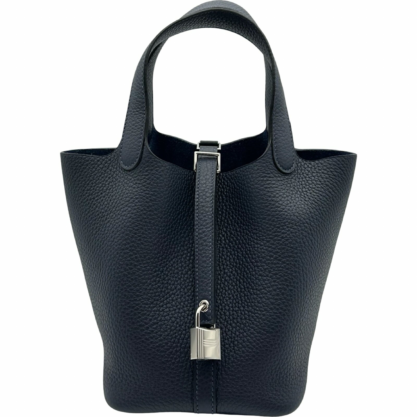 Hermes Picotin Lock PM Handbag Bucket Bag Leather Blue Nuit Dark Navy K Stamp 99