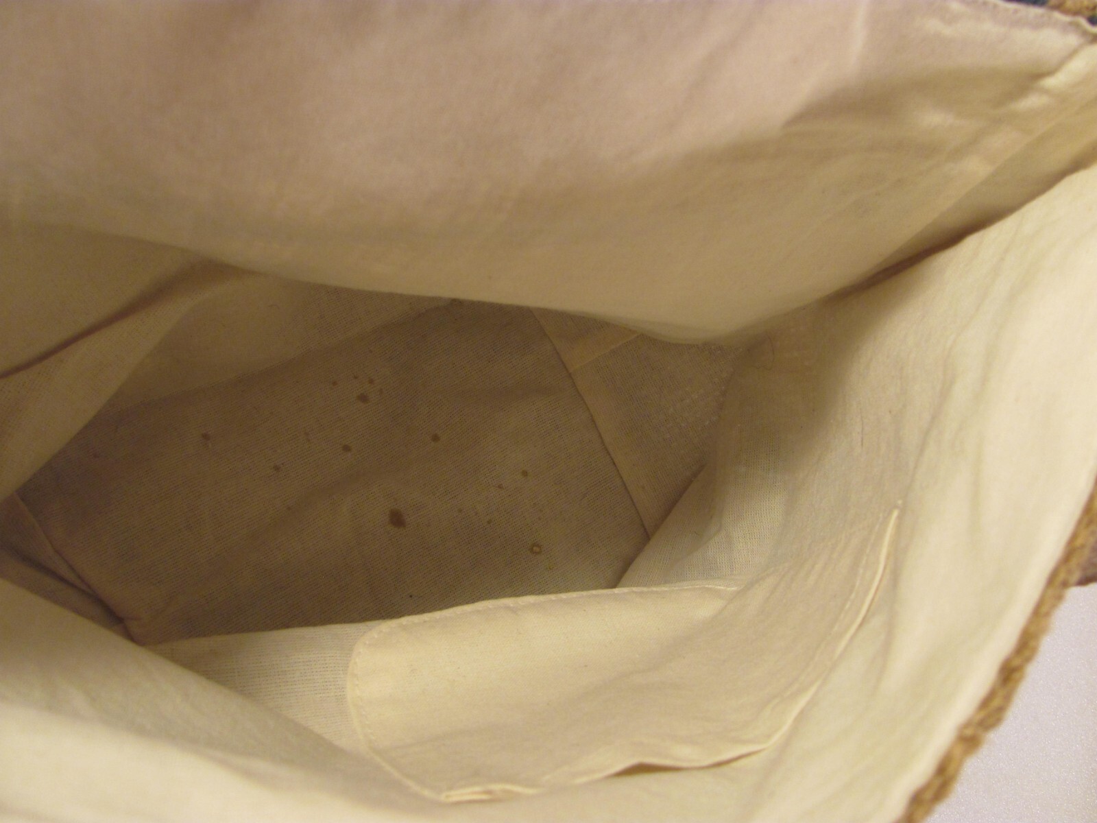 Caribou Coffee Burlap Sack Purse Womens 12 x 9 Blue Vtg Hand Book Beach Bean Bag
