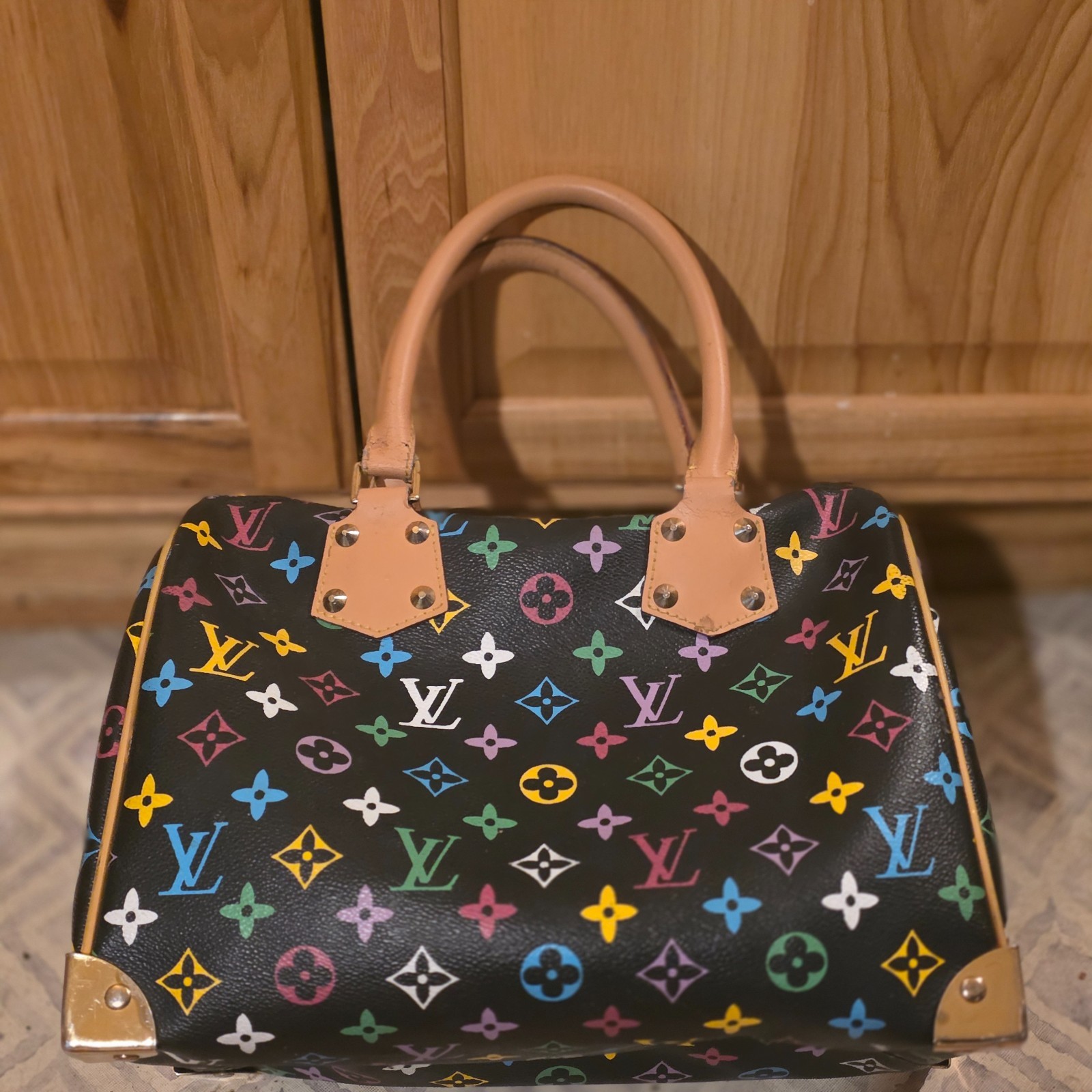 Louis vuitton Murakami Monogram Black Multicolor Speedy 30 Bag 2010 Virgil