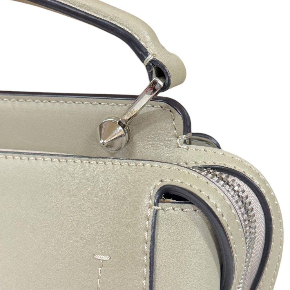 Fendi Dotcom Shoulder Bag Leather 8BN293 Beige Ladies FENDI Used