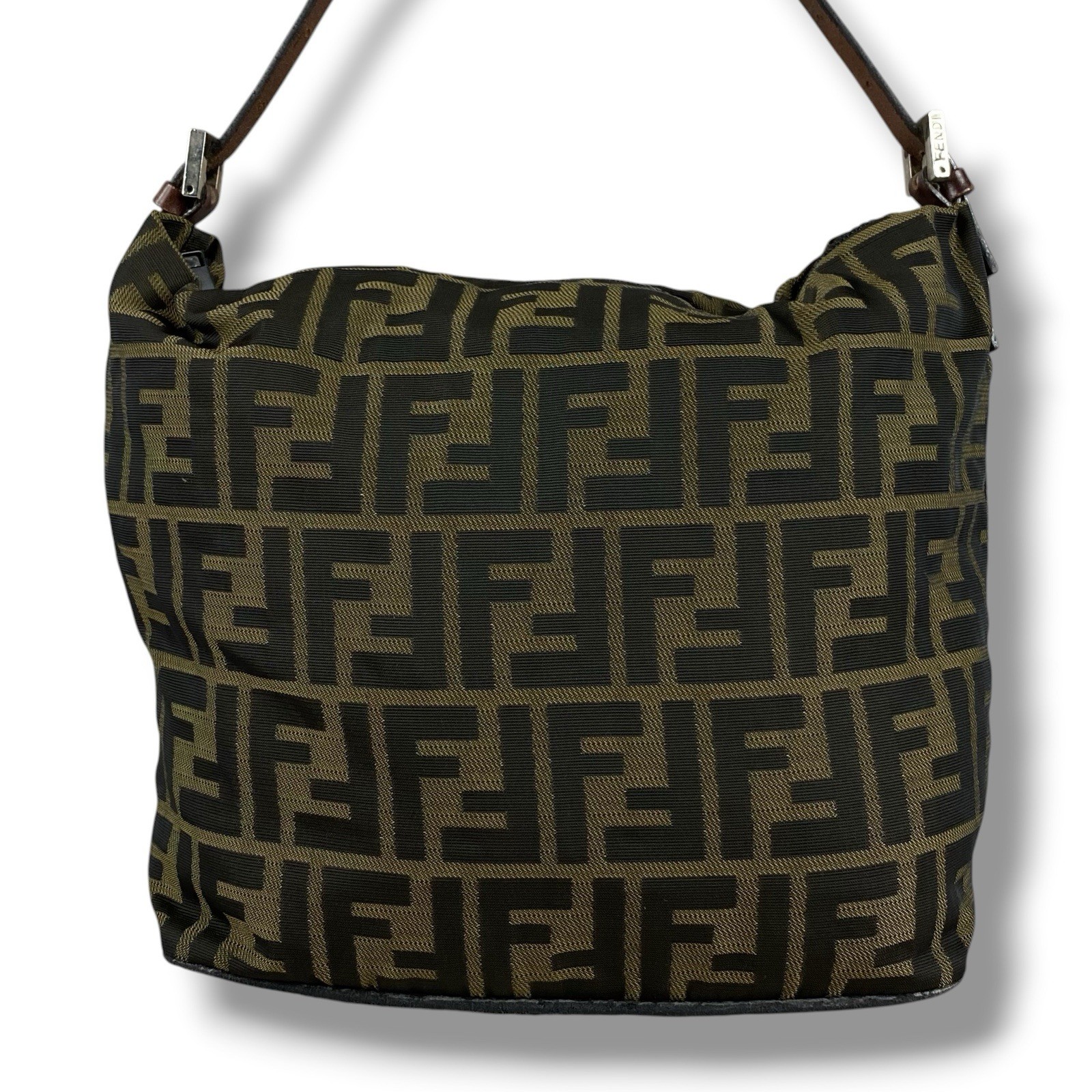 FENDI fendi Zucca FF Handbag One-Shoulder Bag Canvas Brown Logo Vintage y2k