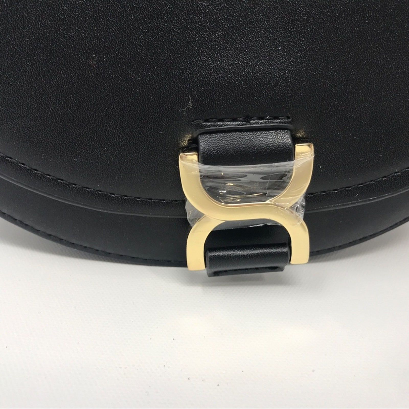 JustFab Saddle Bag With Hardware, OS – Black/Gold
