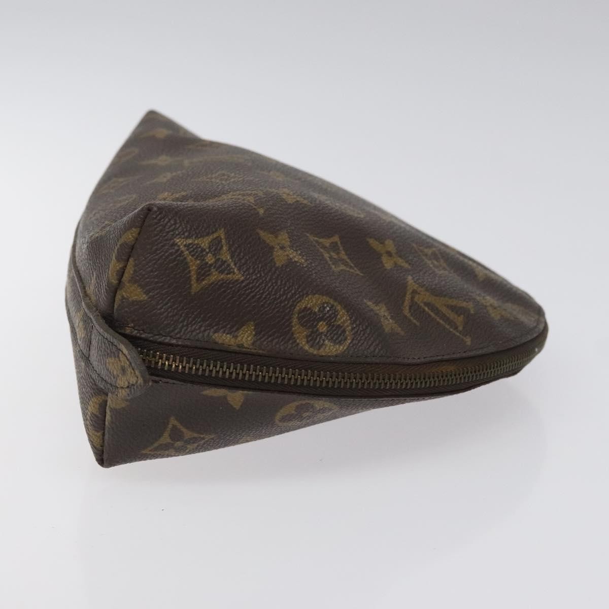 LOUIS VUITTON Monogram Trousse Demi Ronde Cosmetic Pouch M47520 LV Auth 116838