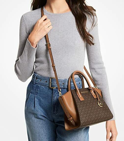 Michael Kors Small Satchel Crossbody Purse Handbag Bag Messenger Shoulder Brown