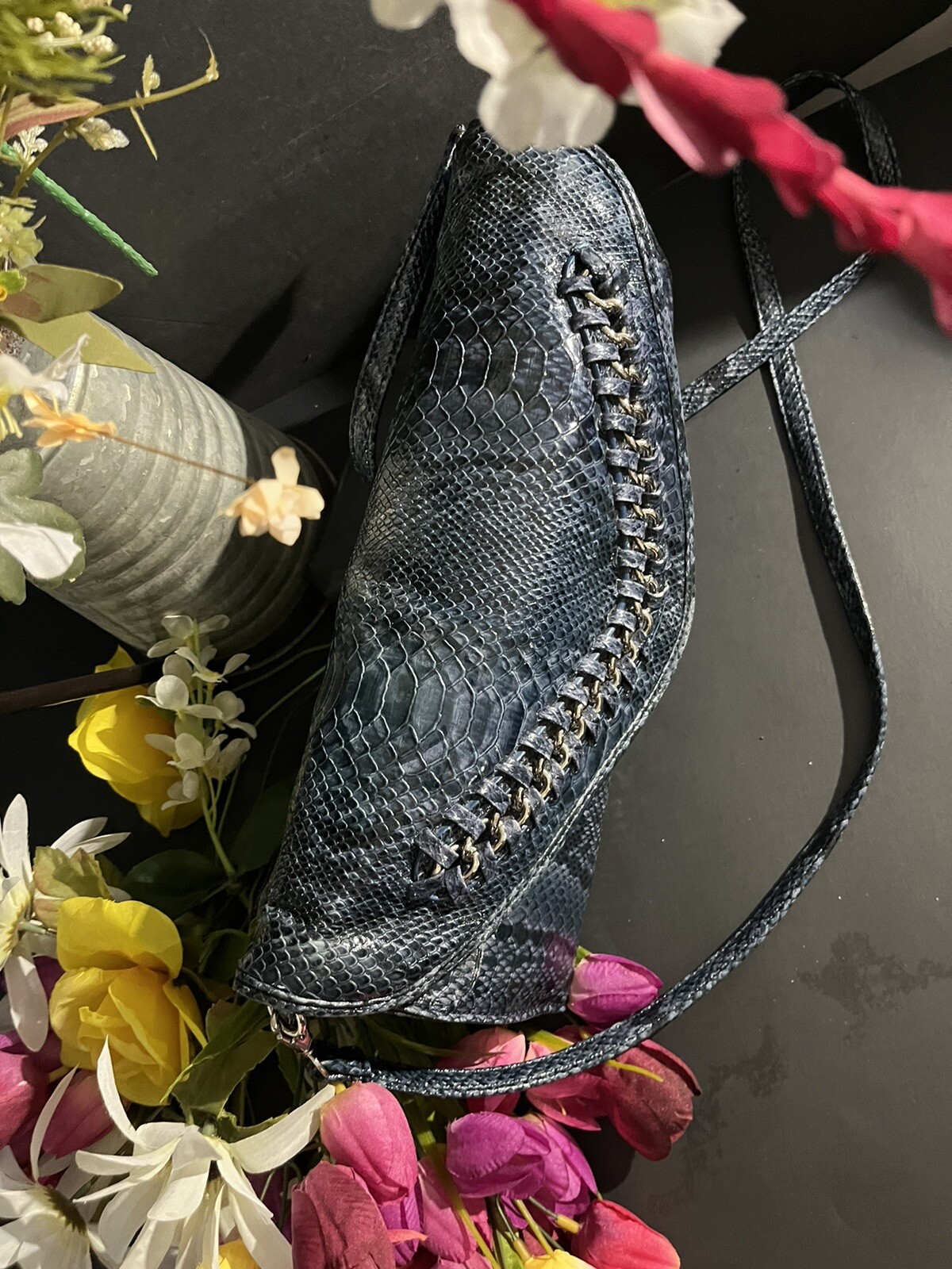 Nicole by Nicole Miller Blue Snakeskin Purse*FREE SHIPPING* GREAT CONDITION