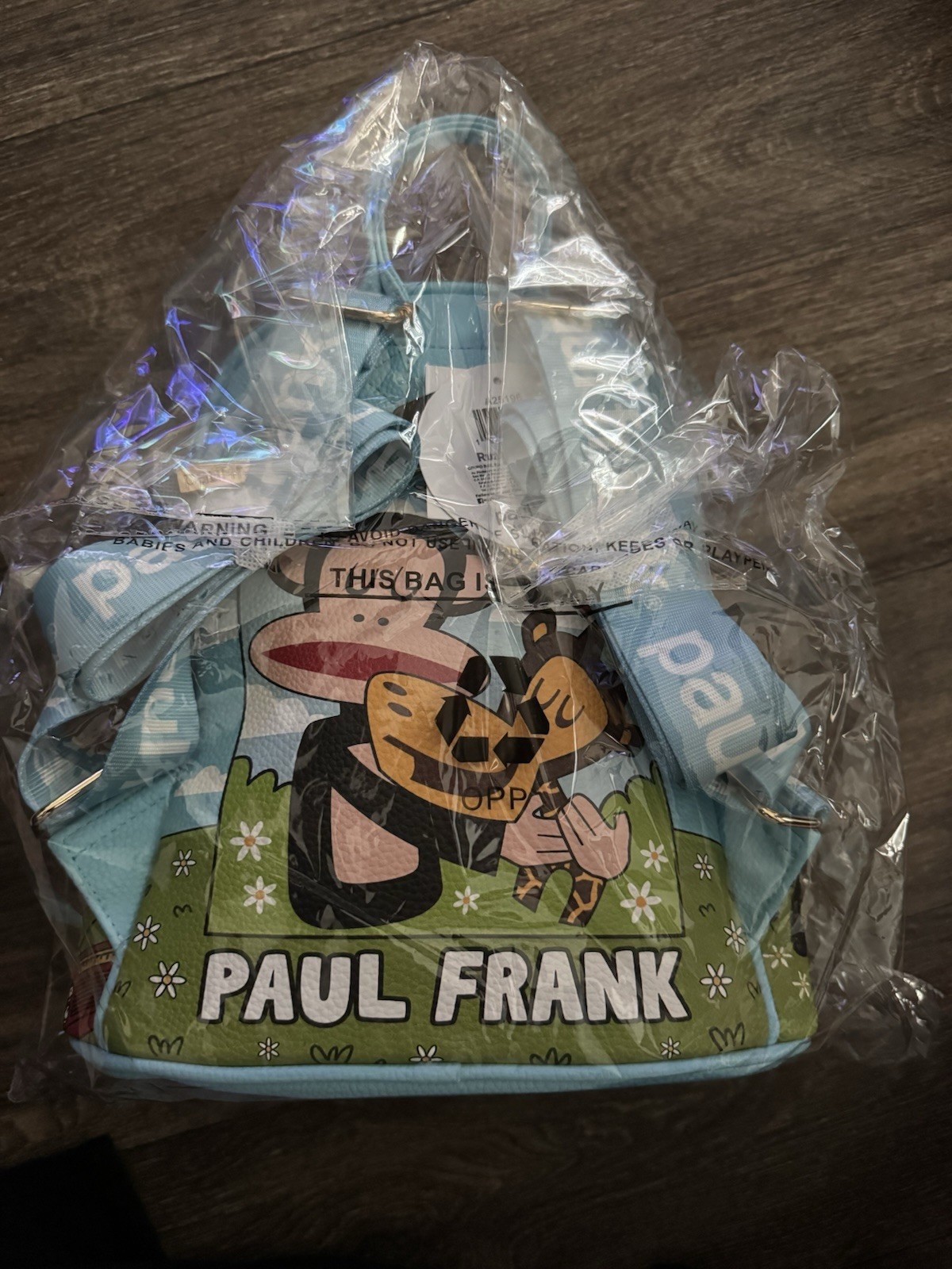 Paul Frank Julius Mini Backpack Blue Multicolor Graphic Print Zip