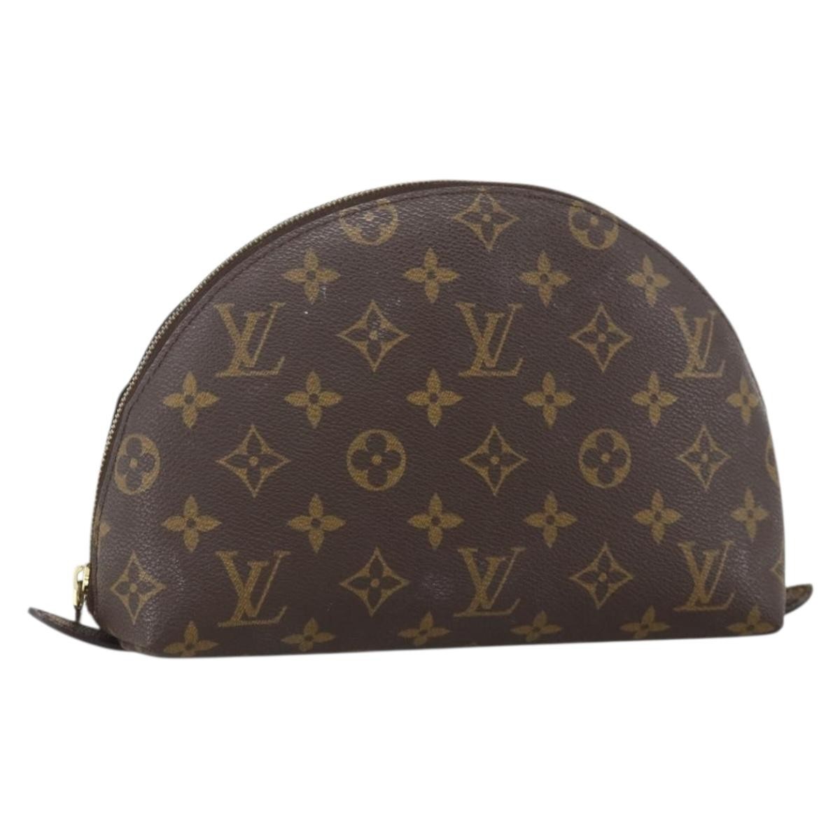 LOUIS VUITTON Monogram Trousse Demi Ronde Cosmetic Pouch M47520 LV Auth bs34389