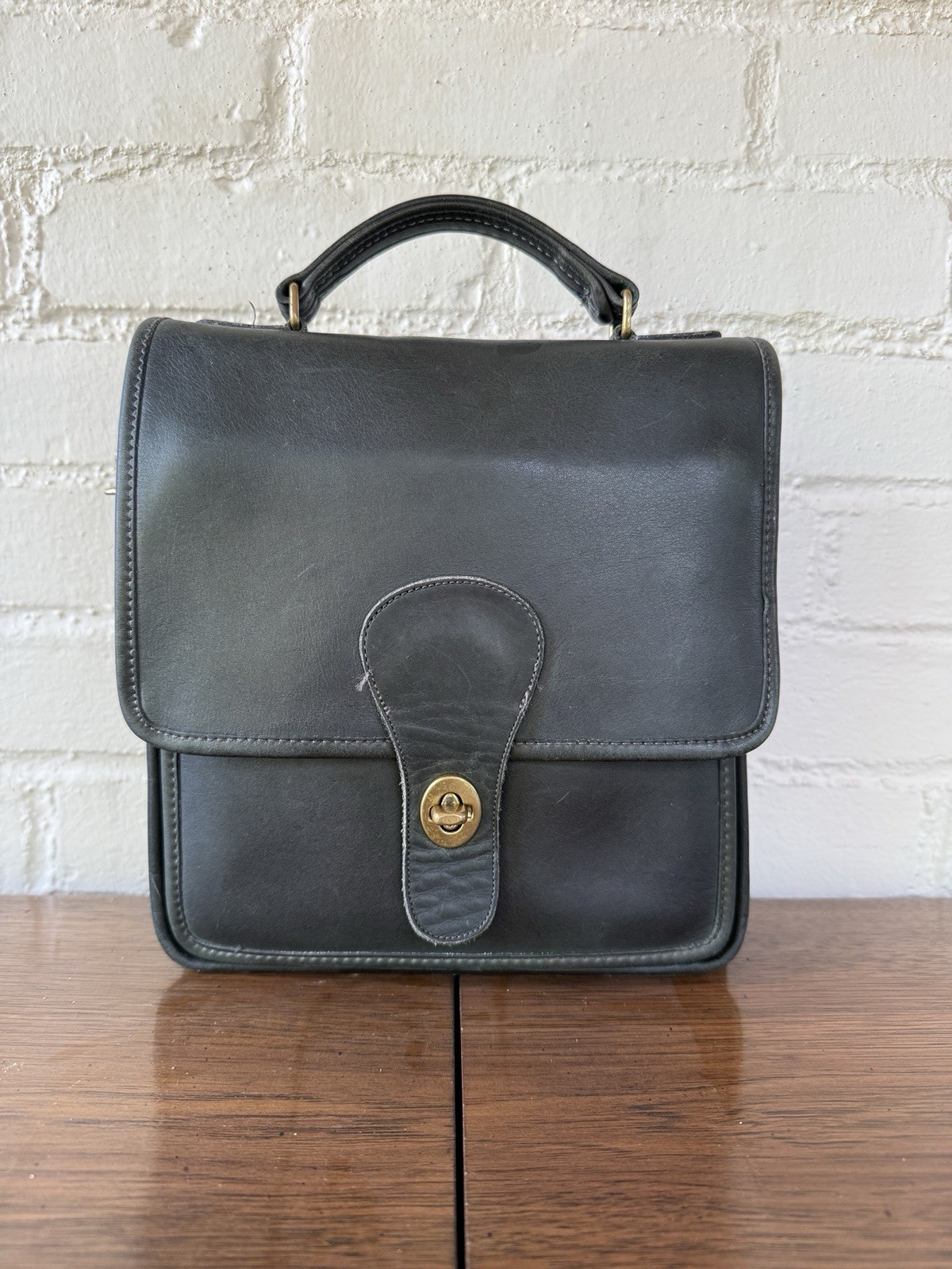 Vintage Coach 5130 RARE Green Station Bag Shoulder Pouch Large