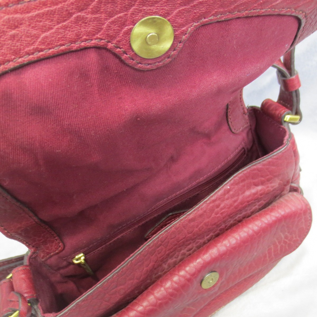 Fossil Peyton Crossbody Purse Wine Pebbled Leather Double Flap Retro Saddle Bag