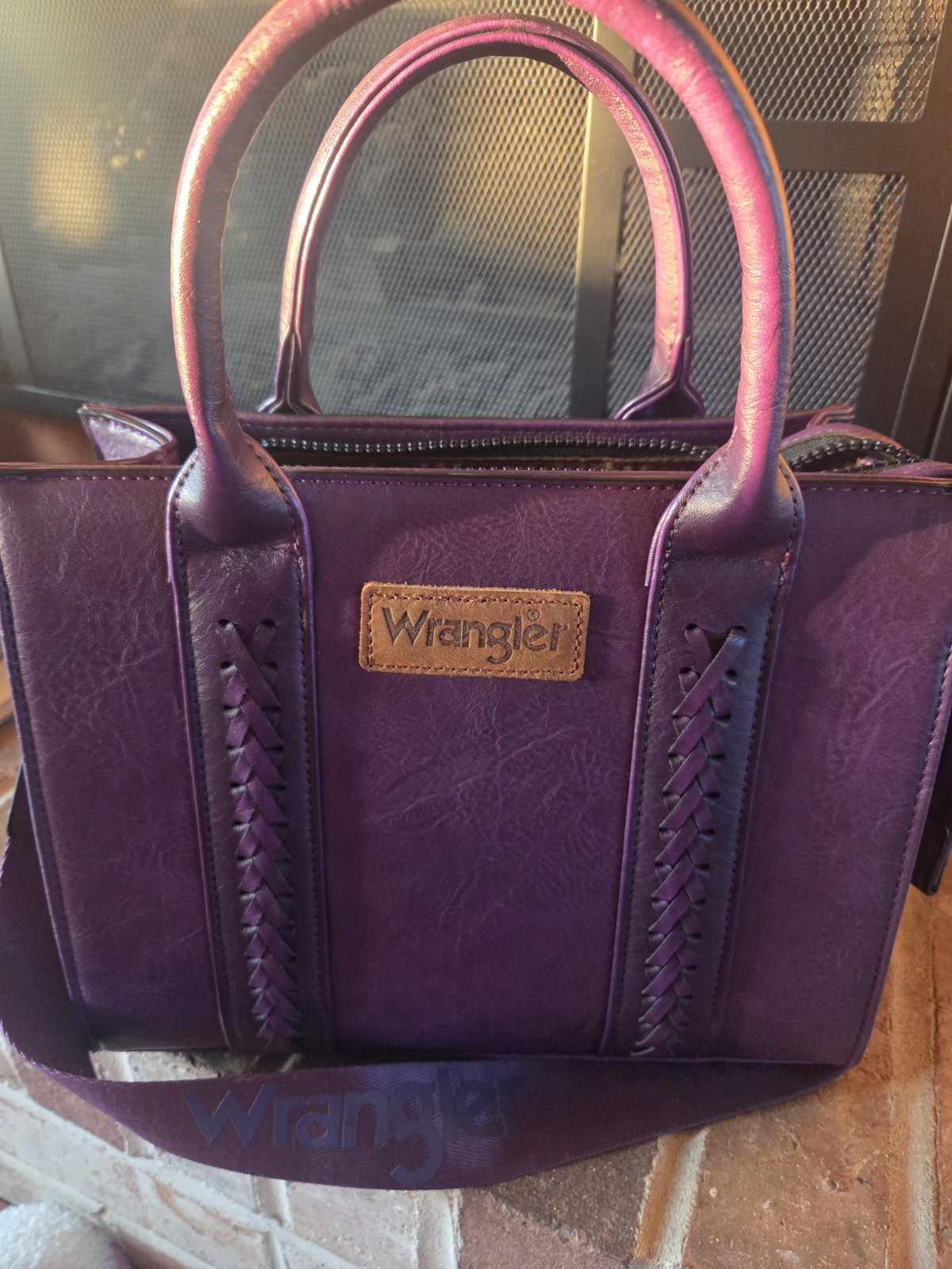 Western style Wrangler Purple Satchel Top Handle Bag w/ Detachable Strap Cowgirl