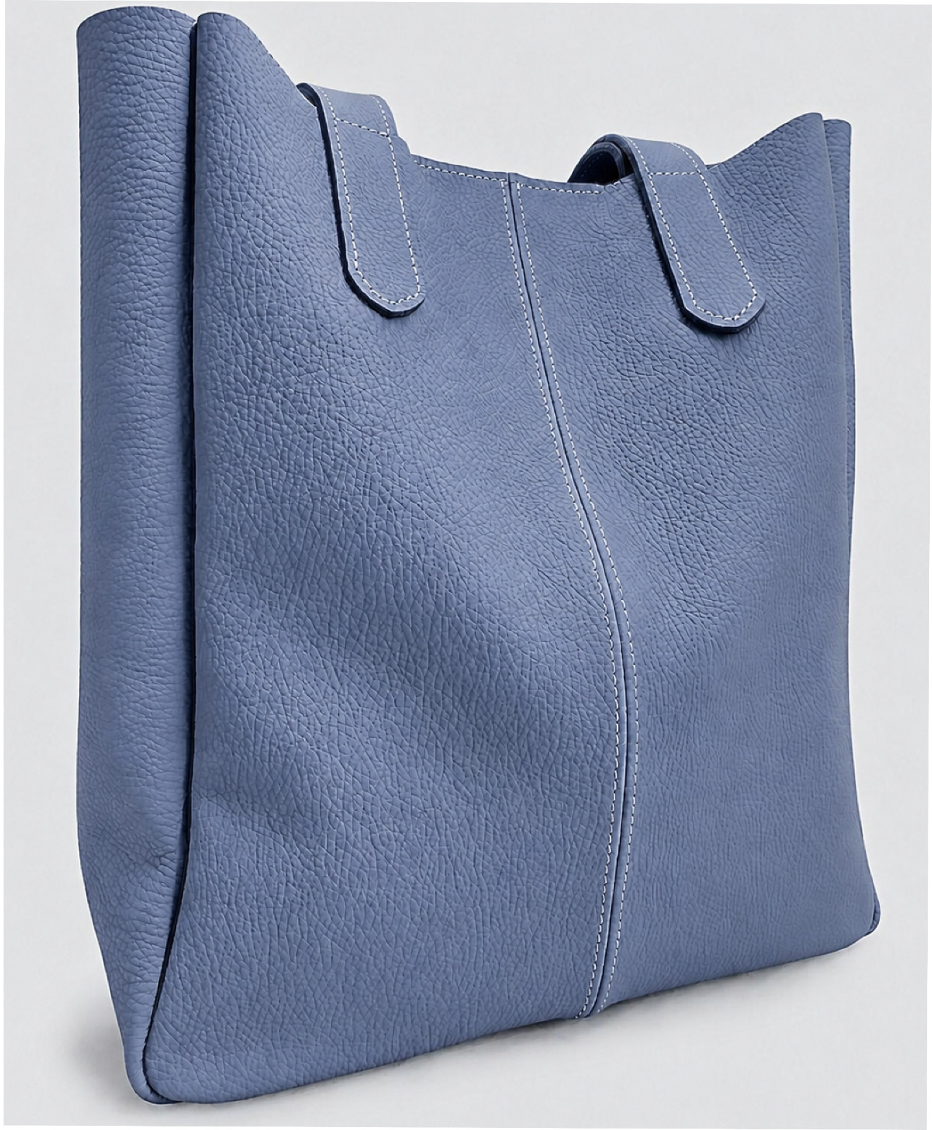 Women’s Handmade Dusty Blue Genuine Leather Tote Bag Shopper Lika Collection
