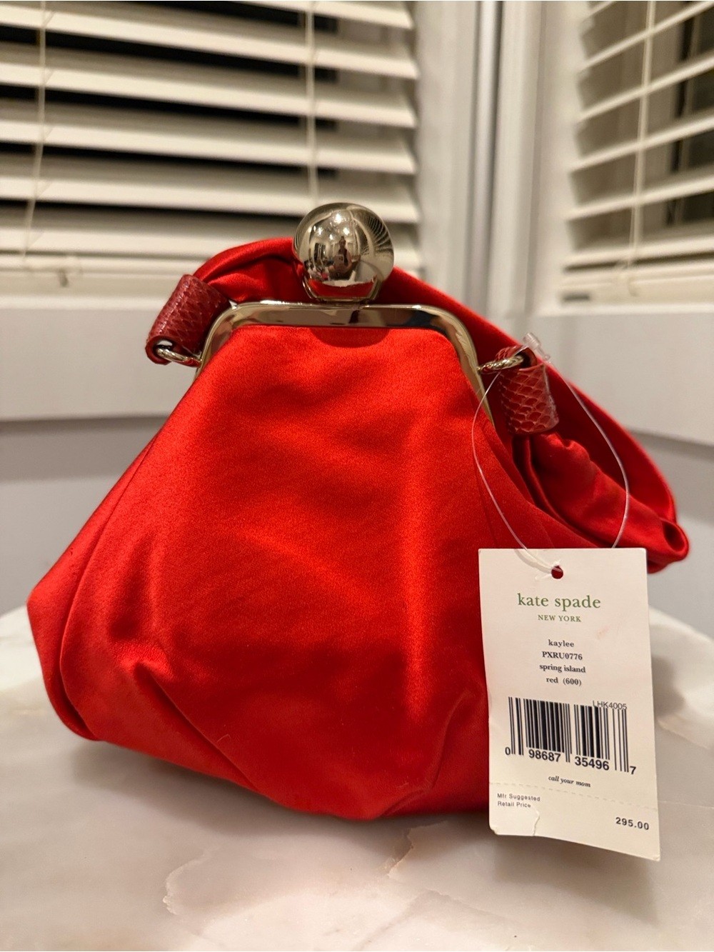 NWT Kate Spade Kaylee Satin Kiss-Lock Bag