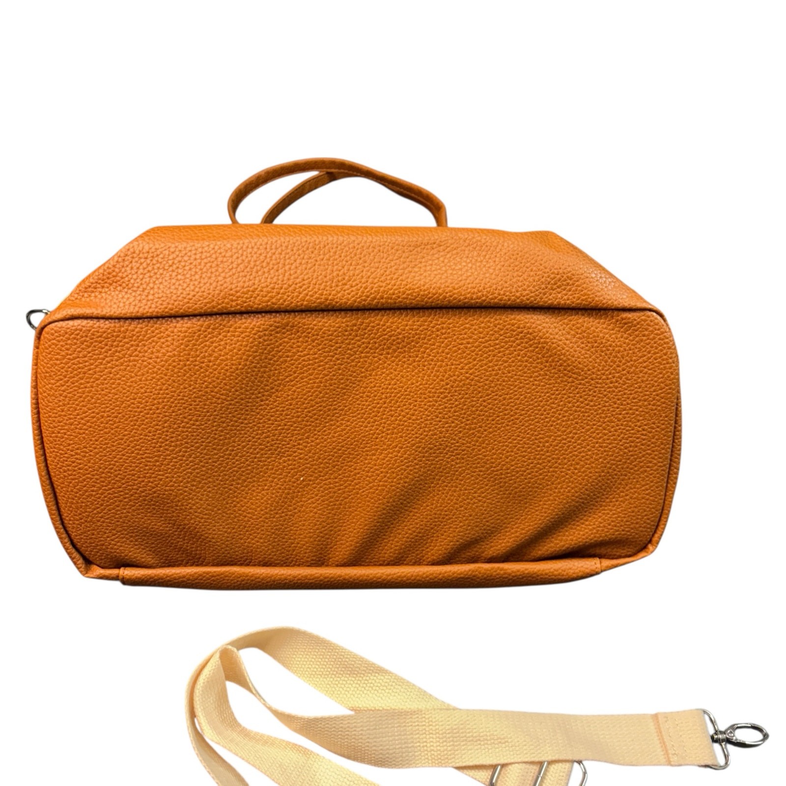 Graf Lantz Canvas & Leather Tote Bag | Cream Tan Carryall Crossbody Detach Strap