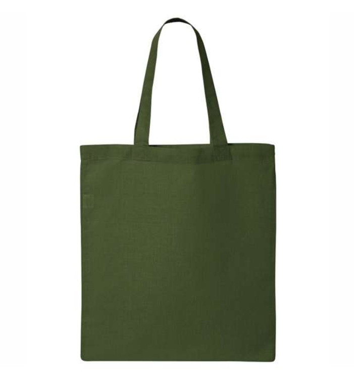NWOT Canvas tote bag, plain, 16″x15″, dark/army green